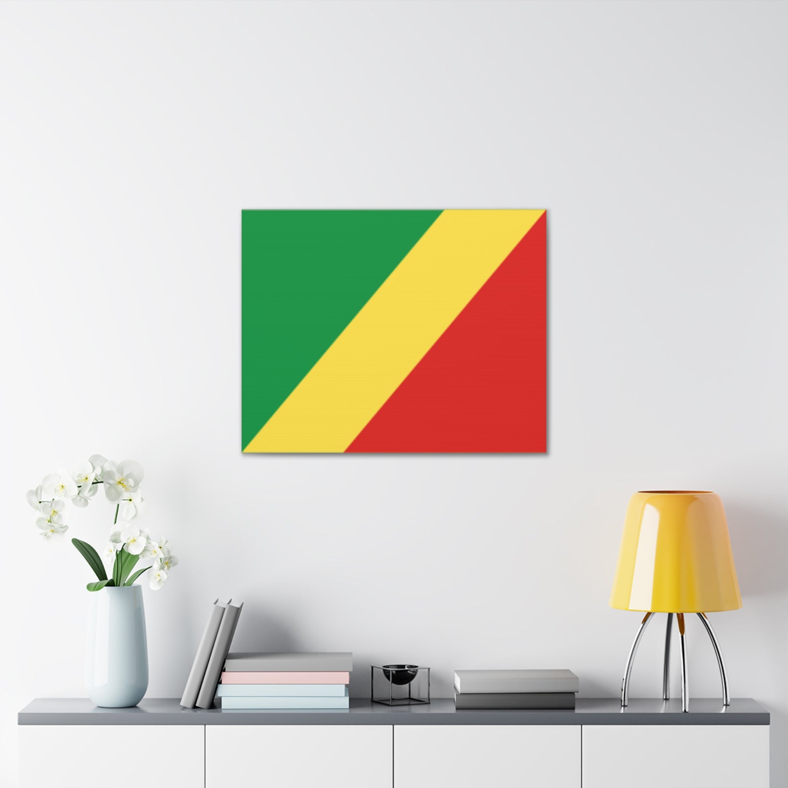 Republic of the Congo Country Flag Canvas Vibrant Wall Art Unframed Home Decor-Express Your Love Gifts