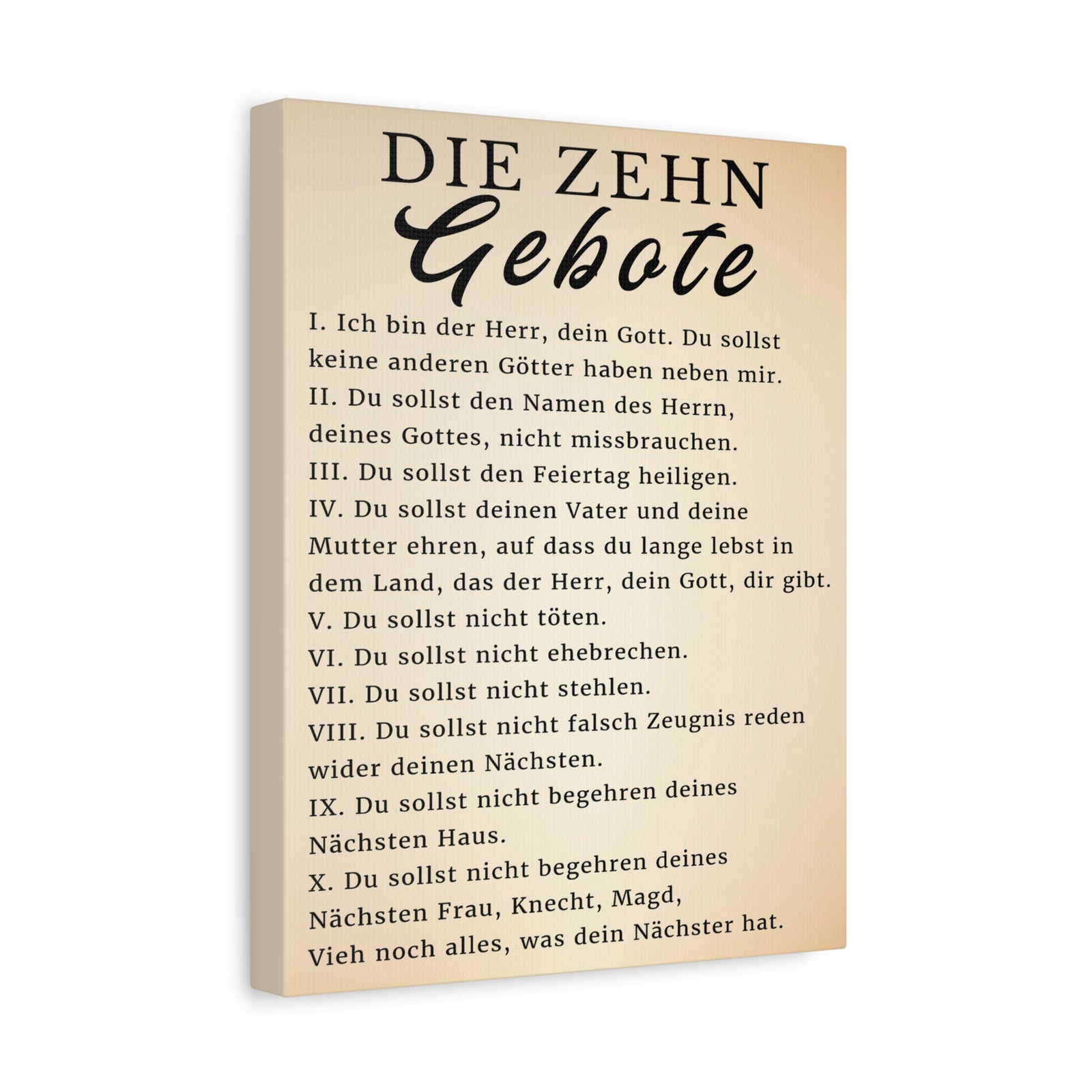 Scripture Walls Die Zehn Gebote 10 Commandments German Bible Verse Canvas Christian Wall Art Ready to Hang Unframed-Express Your Love Gifts
