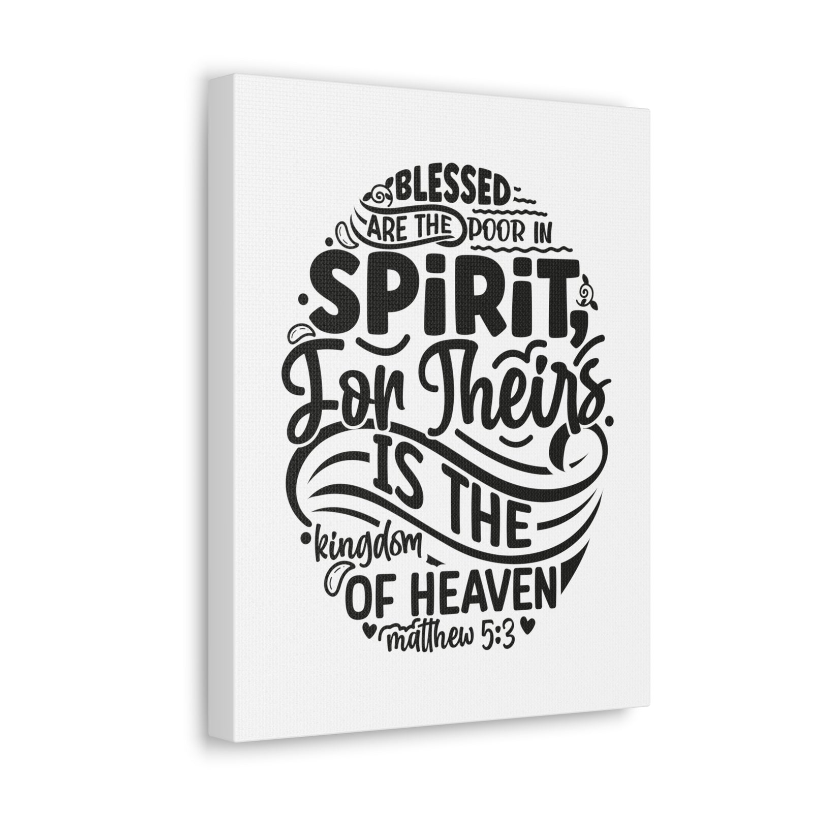 Scripture Walls Matthew 5:3 Kingdom of Heaven Bible Verse Canvas Christian Wall Art Ready to Hang Unframed-Express Your Love Gifts