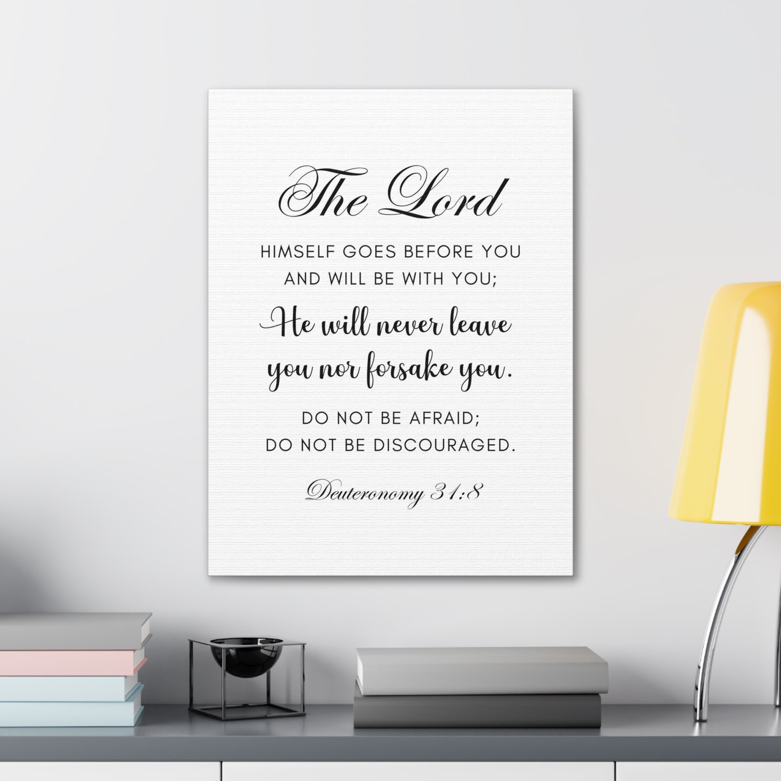 Scripture Walls Deuteronomy 31:8 Do Not Be Afraid Bible Verse Canvas Christian Wall Art Ready to Hang Unframed-Express Your Love Gifts