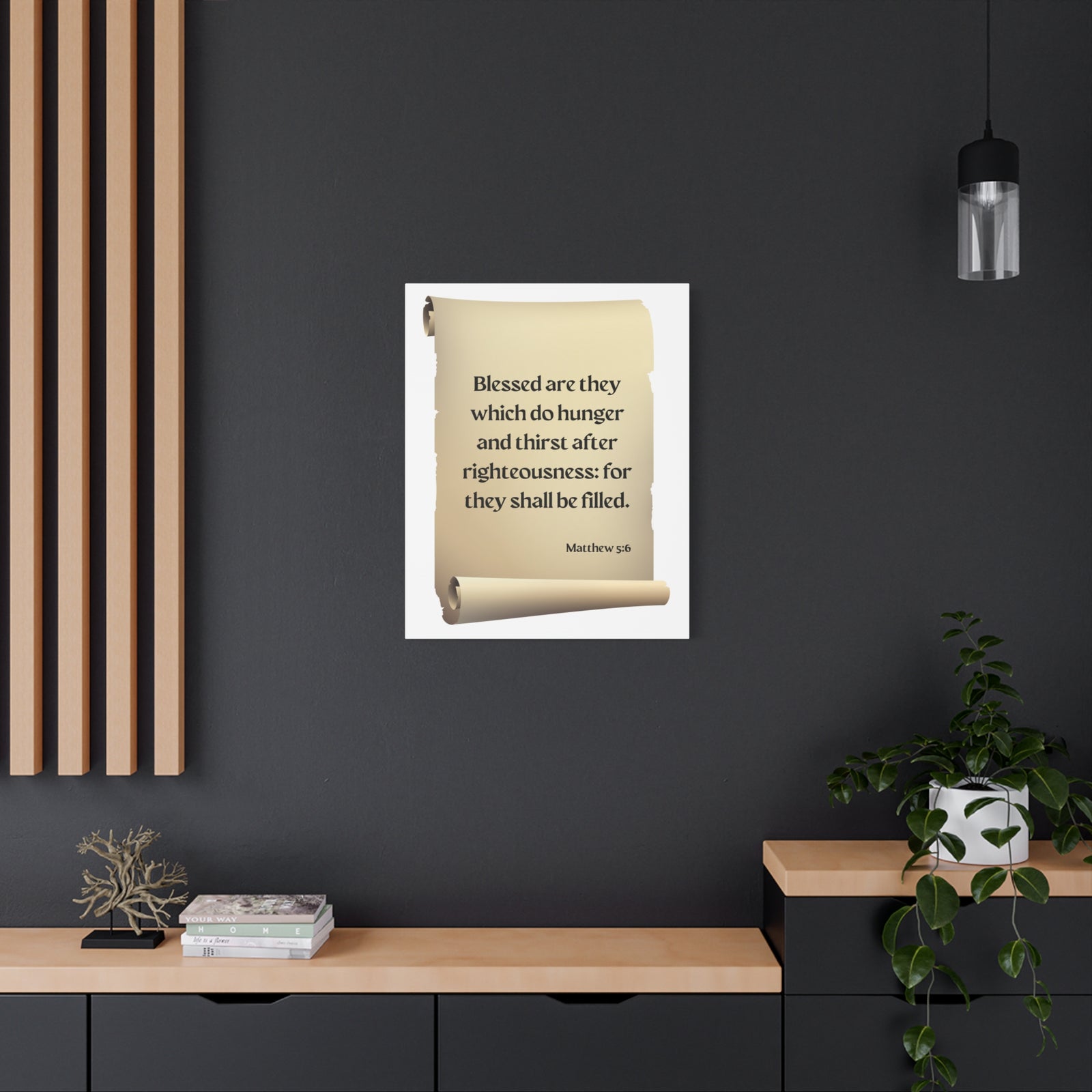 Scripture Walls Righteousness Matthew 5:6 Scroll Bible Verse Canvas Christian Wall Art Ready to Hang-Express Your Love Gifts