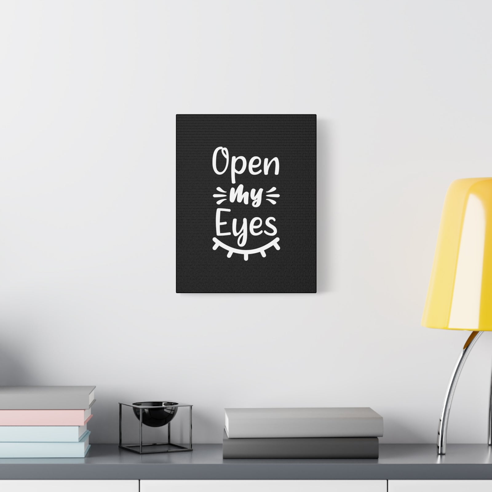 Scripture Canvas Open My Eyes Psalm 119:18 Black Christian Wall Art Bible Verse Print Ready to Hang-Express Your Love Gifts