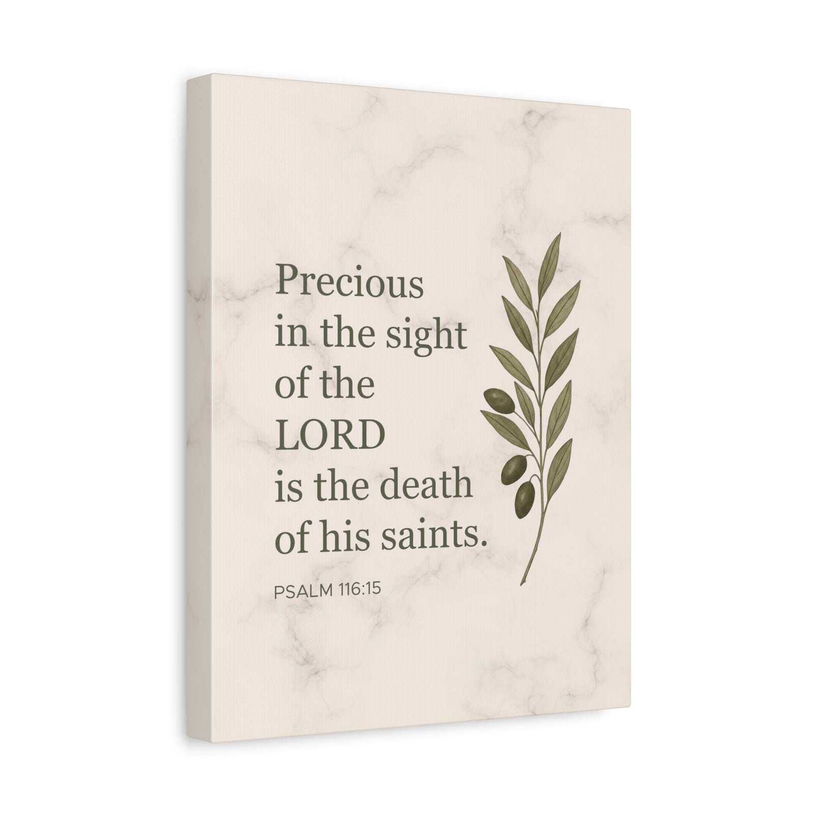 Scripture Canvas Precious in the Sight of the Lord Psalm 116:15 Christian Wall Art Bible Verse Print Ready to Hang-Express Your Love Gifts