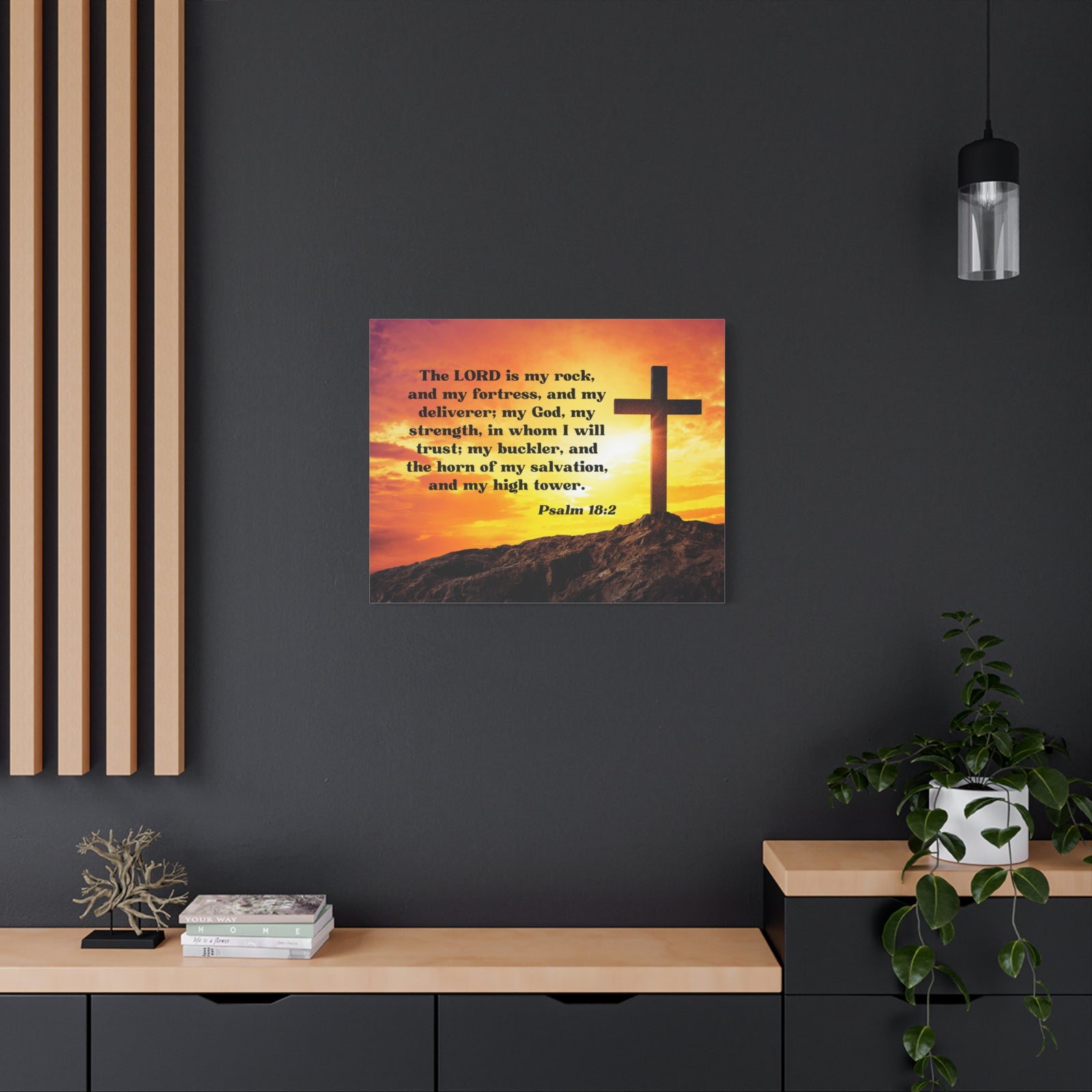 Scripture Walls My God Psalm 18:2 Bible Verse Canvas Christian Wall Art Ready to Hang-Express Your Love Gifts