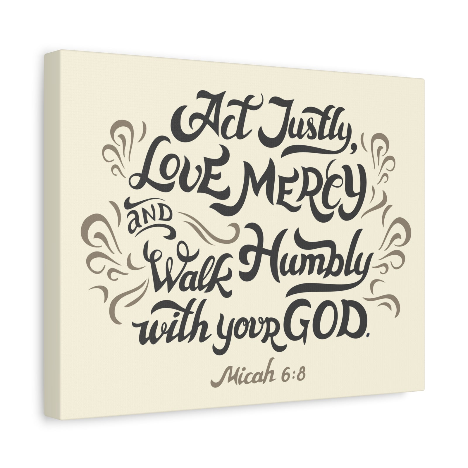 Scripture Canvas Act Justly Walk Humbly Micah 6:8 Christian Wall Art Bible Verse Print Ready To Hang-Express Your Love Gifts