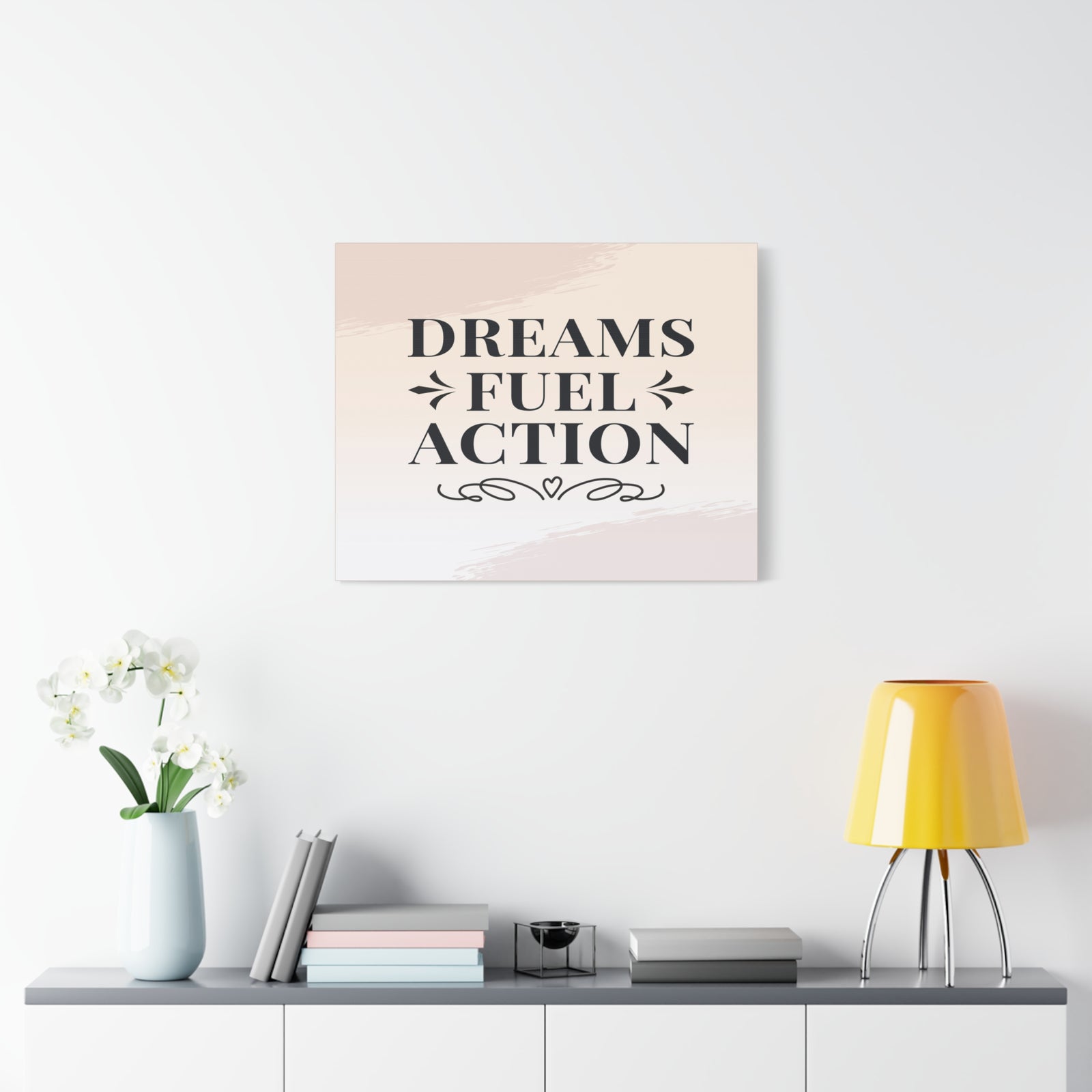 Dreams Fuel Action Inspirational Motivational Quote Canvas Wall Art for Home Decor Ready-to-Hang-Express Your Love Gifts