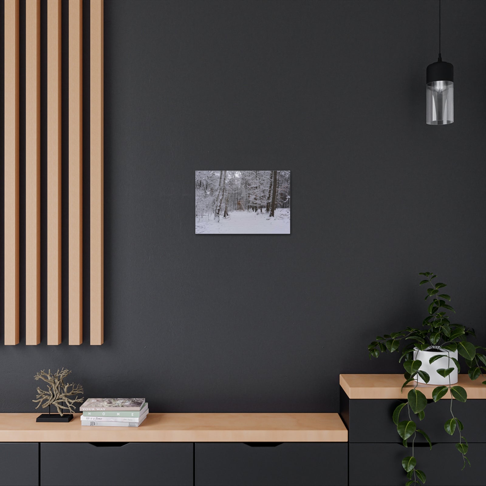 Forest Winter Tree Snow Nature Wilderness Photography Canvas Wall Art for Home Decor Ready-to-Hang-Express Your Love Gifts