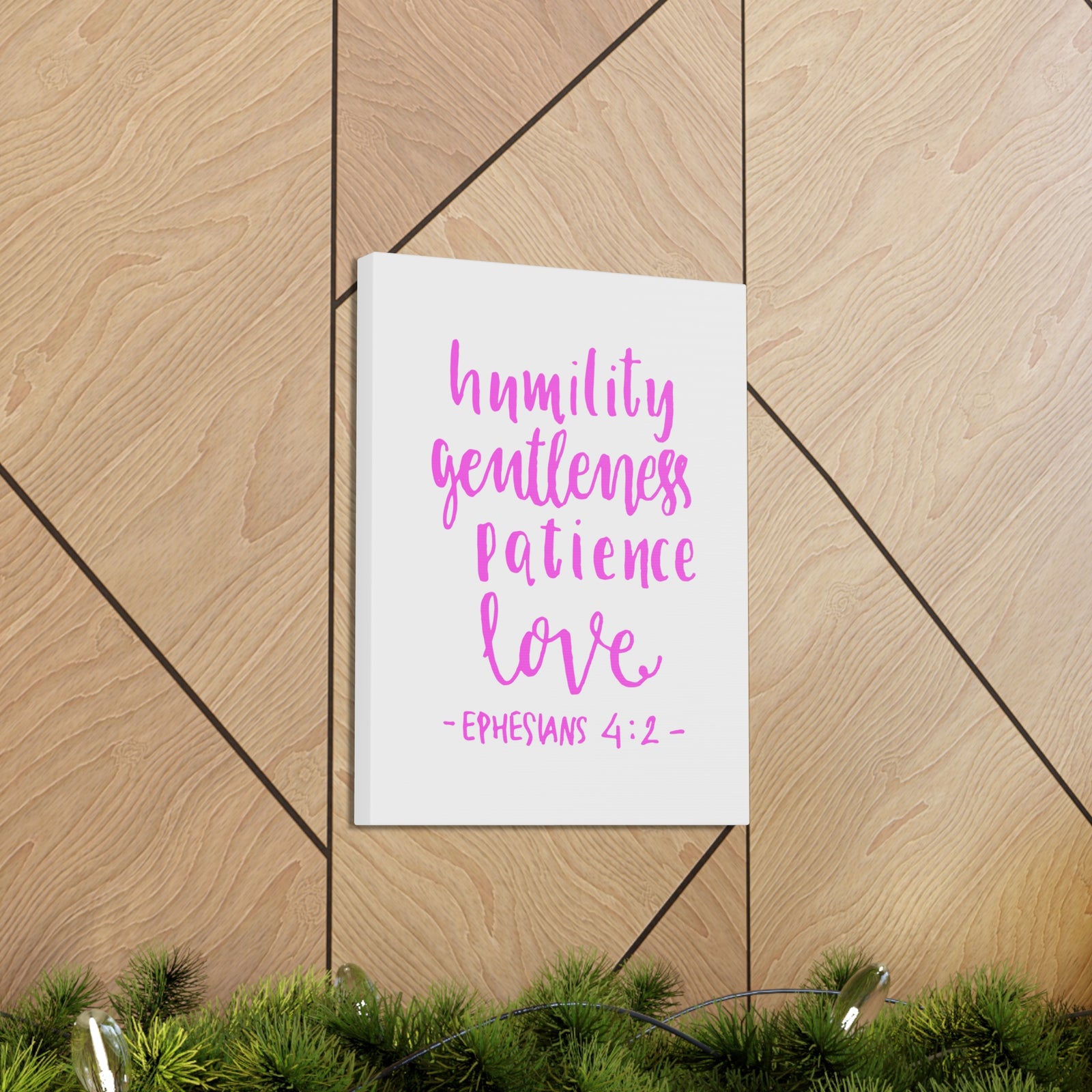 Scripture Walls Humility Gentleness Patience Love Ephesians 4:2 Bible Verse Canvas Christian Wall Art Ready To Hang-Express Your Love Gifts