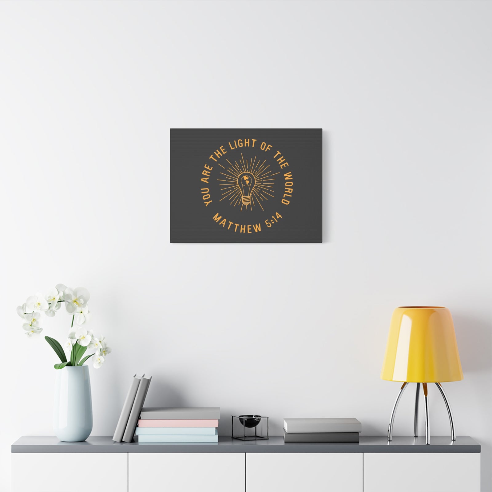 Scripture Canvas You Are The Light Matthew 5:14 Christian Wall Art Bible Verse Print Ready To Hang-Express Your Love Gifts