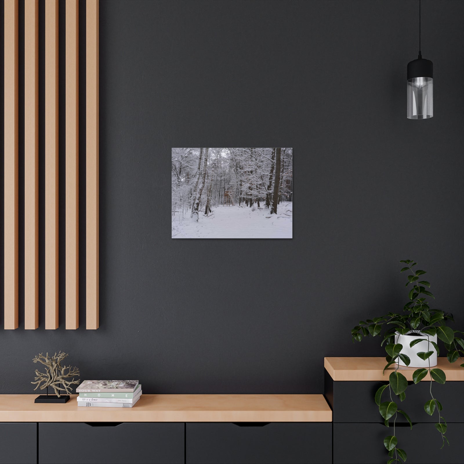 Forest Winter Tree Snow Nature Wilderness Photography Canvas Wall Art for Home Decor Ready-to-Hang-Express Your Love Gifts