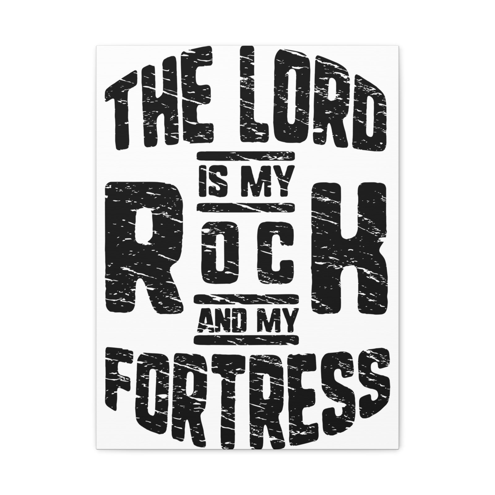 Scripture Walls Psalms 18:2 Lord My Rock and Fortress Bible Verse Canvas Christian Wall Art Ready to Hang Unframed-Express Your Love Gifts