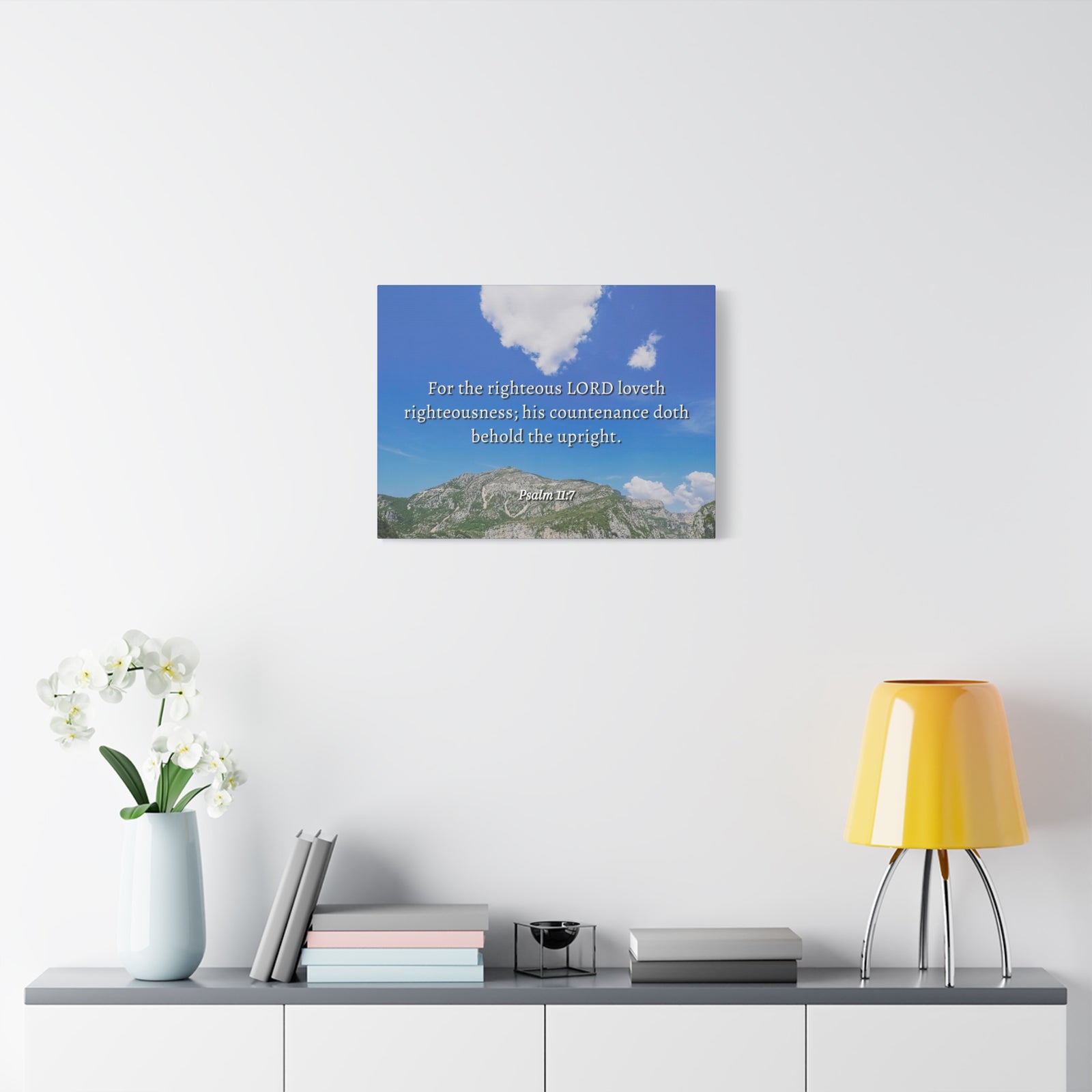 Scripture Canvas Lord Loves Righteousness Psalm 11:7 Christian Wall Art Bible Verse Print Ready to Hang-Express Your Love Gifts