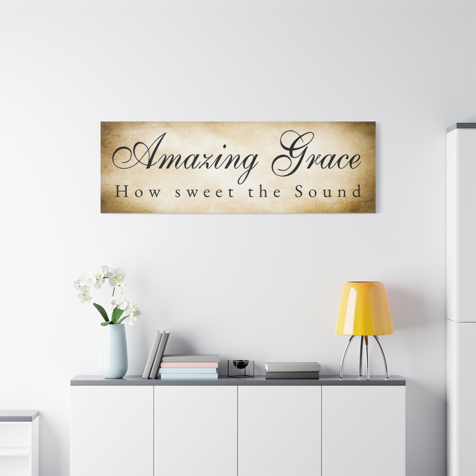 Scripture Walls Amazing Grace Gold Bible Verse Canvas Christian Wall Art Ready to Hang Unframed-Express Your Love Gifts