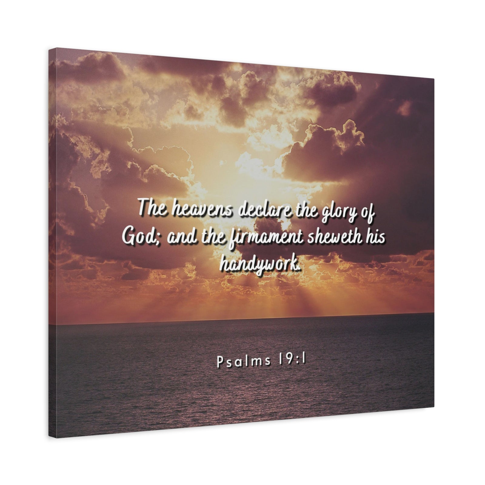 Scripture Canvas Glory Of God Psalms 19:1 Christian Wall Art Bible Verse Print Ready to Hang-Express Your Love Gifts