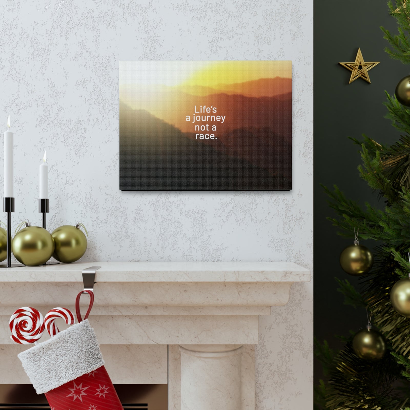 Scripture Walls Inspirational Quote Canvas Life's A Journey Not A Race Wall Art Motivational Motto Inspiring Prints Artwork Decor Ready to Hang-Express Your Love Gifts