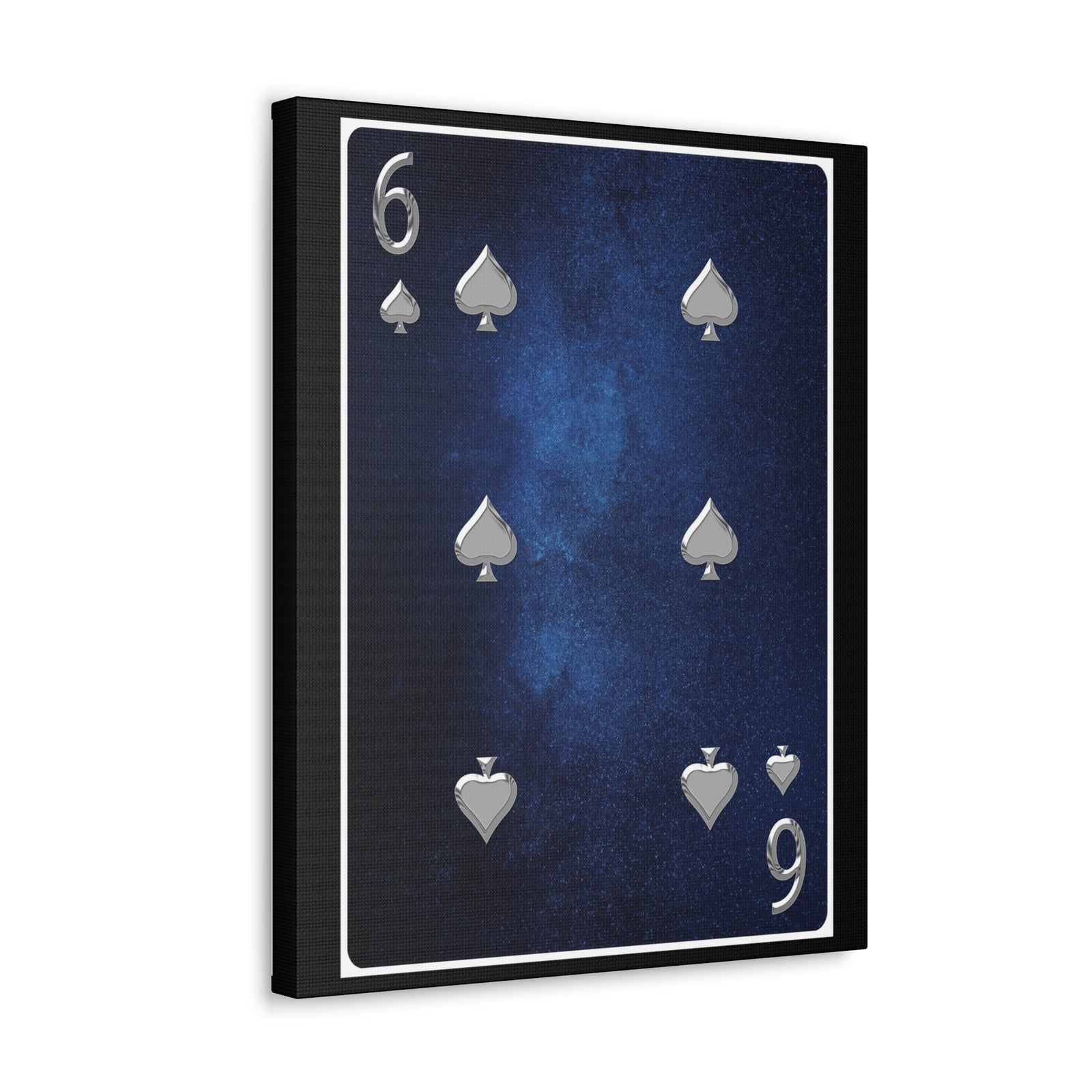 Six Of Spades Space Background Playing Card Canvas Wall Art for Home Decor Ready-to-Hang-Express Your Love Gifts