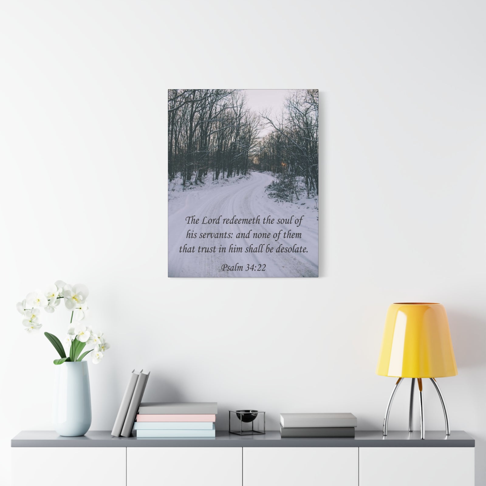 Bible Verse Canvas The Lord Redeemeth The Soul Psalm 34:22 Christian Home Décor Wall Art Scripture Ready to Hang Faith Print-Express Your Love Gifts