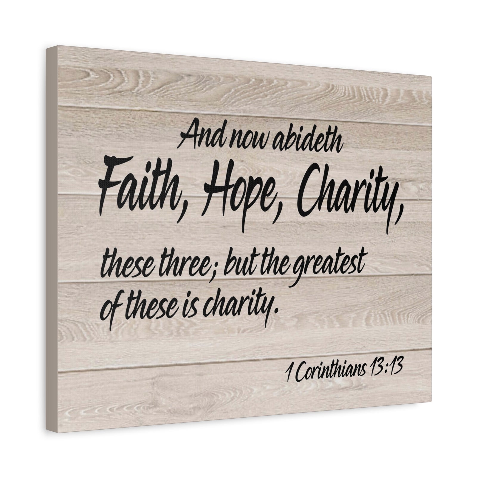 Bible Verse Canvas Faith Hope Charity 1 Corinthians 13:13 Wall Art Christian Home Decor-Express Your Love Gifts