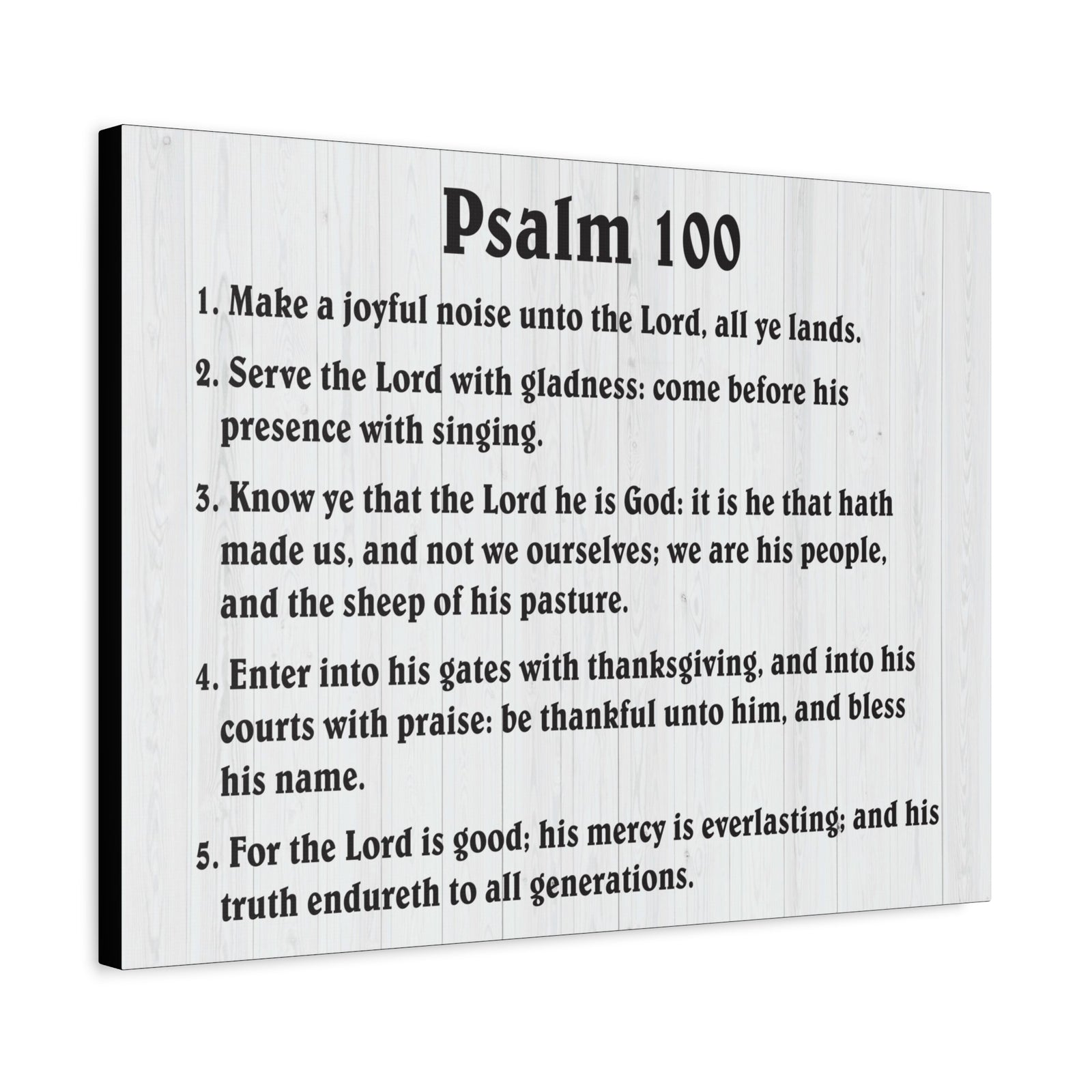 Scripture Canvas Praising God Cheerfully Psalm 100 Christian Wall Art Bible Verse Print Ready to Hang-Express Your Love Gifts