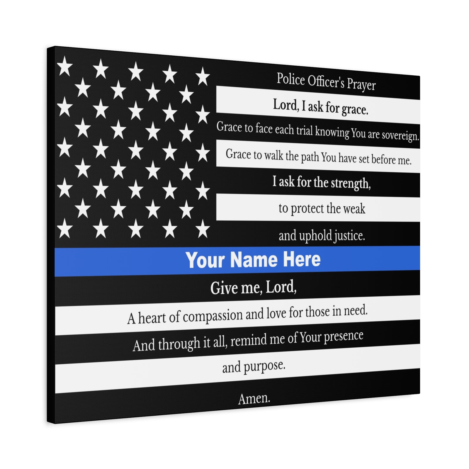Scripture Walls Personalized Police Prayer Bible Canvas Christian Wall Art Ready to Hang Unframed-Express Your Love Gifts
