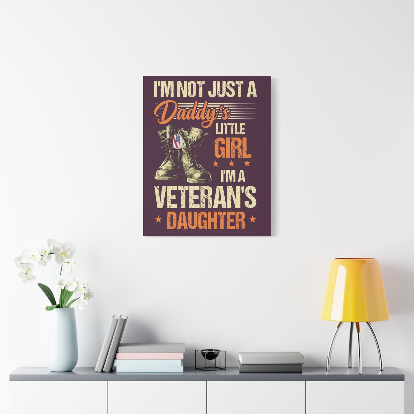 Veteran's Daughter Canvas Art - Proud Military Family Decor-Express Your Love Gifts