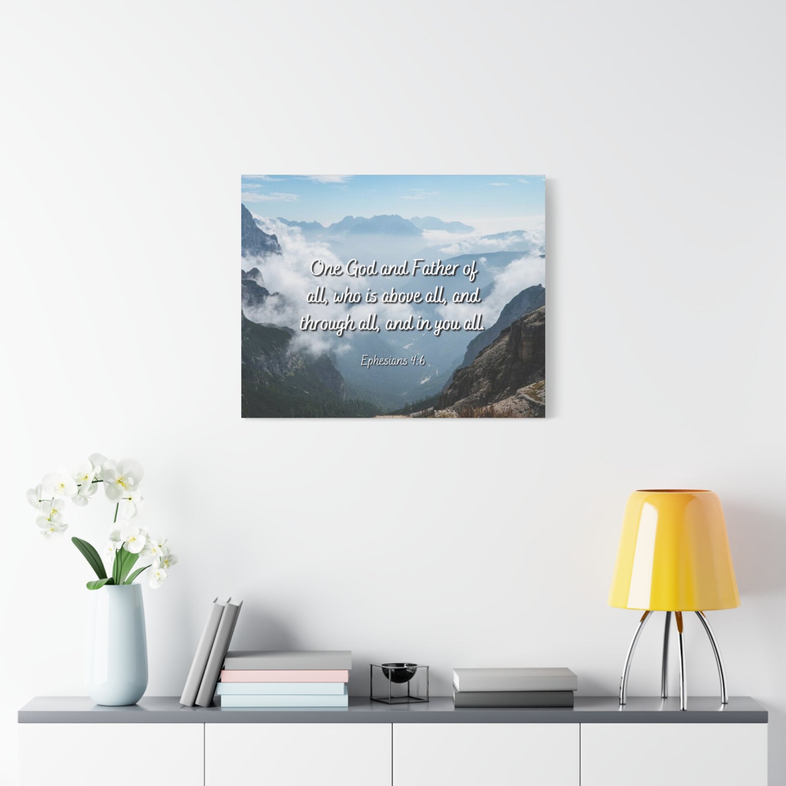 Scripture Canvas Above All Ephesians 4:6 Christian Wall Art Bible Verse Print Ready to Hang-Express Your Love Gifts