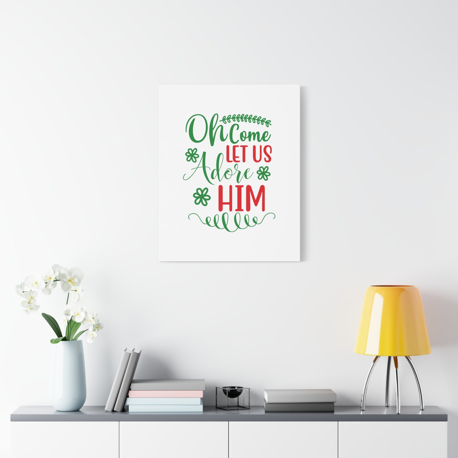 Scripture Canvas Let Us Adore Psalm 95:6 Christian Wall Art Print Ready to Hang-Express Your Love Gifts