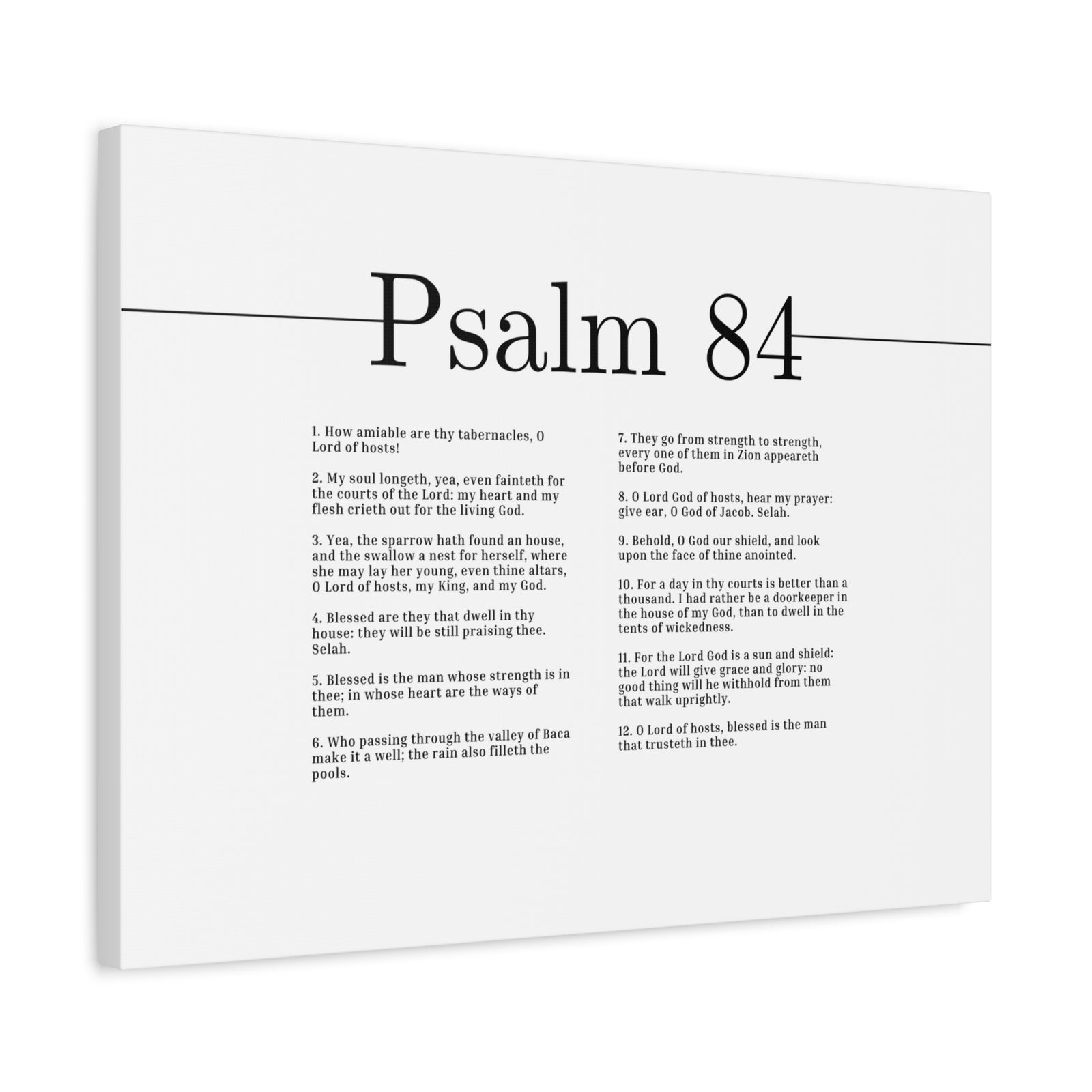 Scripture Canvas The Living God Psalm 84 Christian Wall Art Bible Verse Print Ready to Hang-Express Your Love Gifts