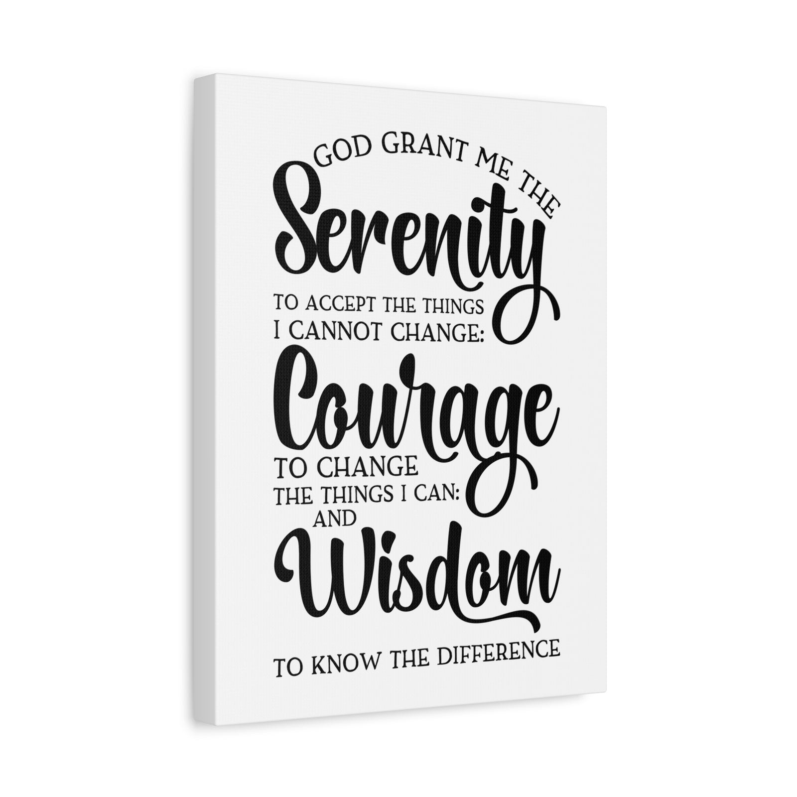 Scripture Canvas Serenity, Courage, Wisdom Psalm 27:14 Christian Wall Art Print Ready to Hang-Express Your Love Gifts