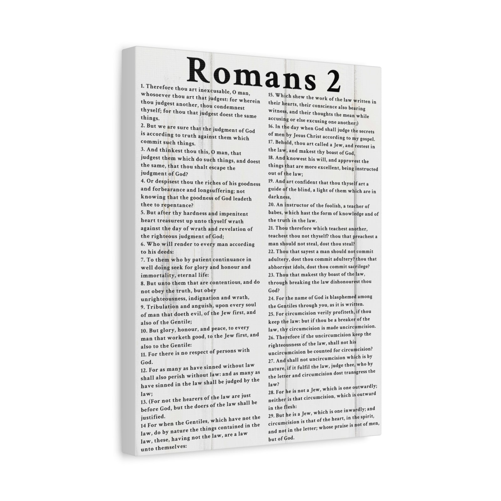 Scripture Walls Romans 2 White Bible Verse Canvas Christian Wall Art Ready to Hang Unframed-Express Your Love Gifts