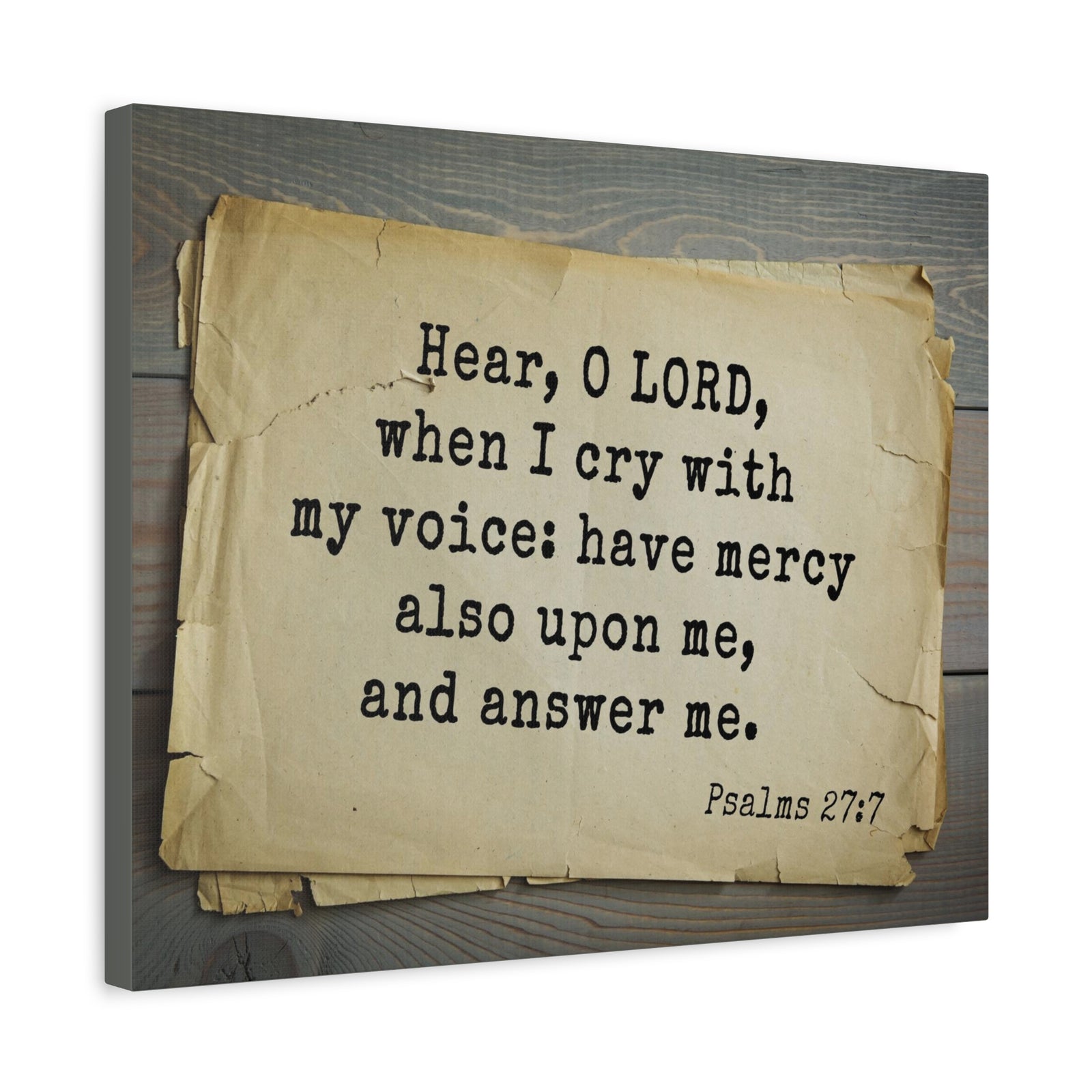 Scripture Walls Hear O Lord Psalms 27:7 Bible Verse Canvas Christian Wall Art Bible Verse Print Ready To Hang-Express Your Love Gifts