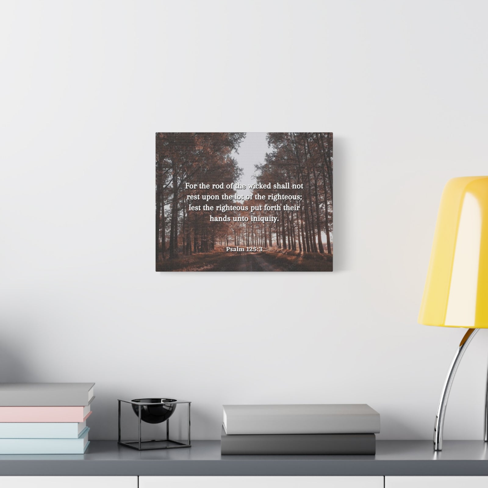 Scripture Canvas Righteous Psalm 125:3 Christian Wall Art Bible Verse Print Ready to Hang-Express Your Love Gifts