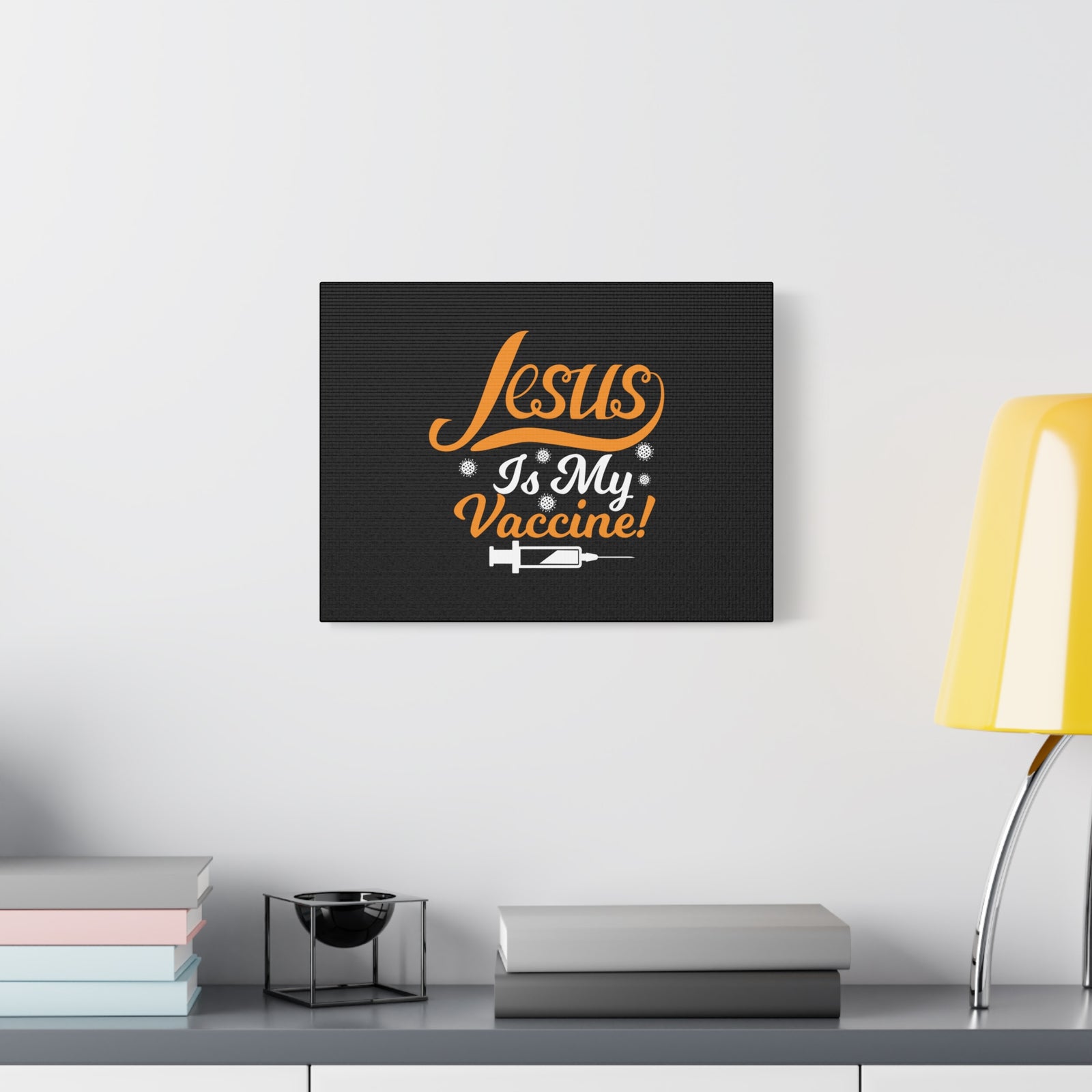 Scripture Canvas Jesus Is My Vaccine Psalm 63:3 Christian Wall Art Bible Verse Print Ready to Hang-Express Your Love Gifts