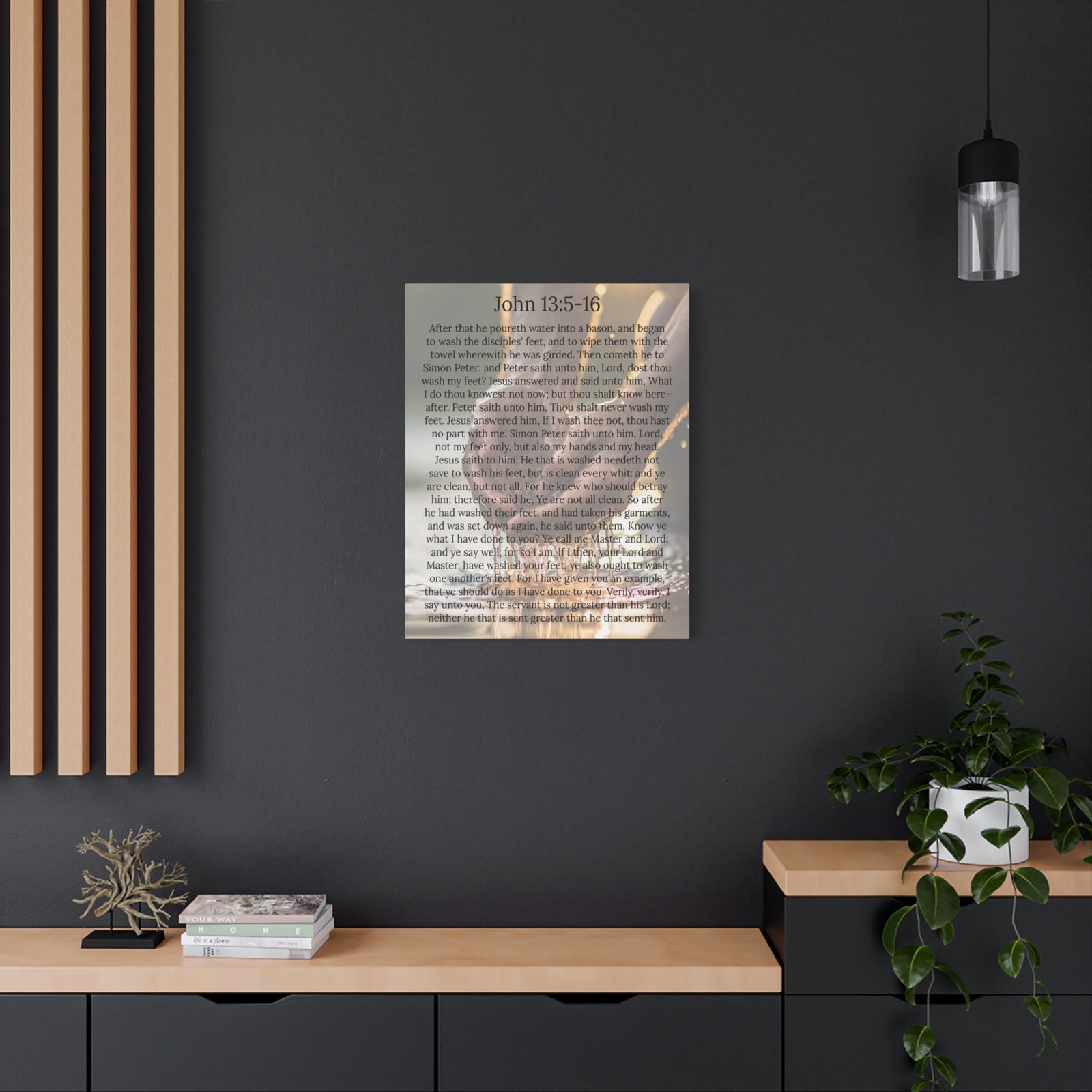 Scripture Walls Footwashing John 13:5-16 Christ Christian Wall Art Print Ready to Hang Unframed-Express Your Love Gifts