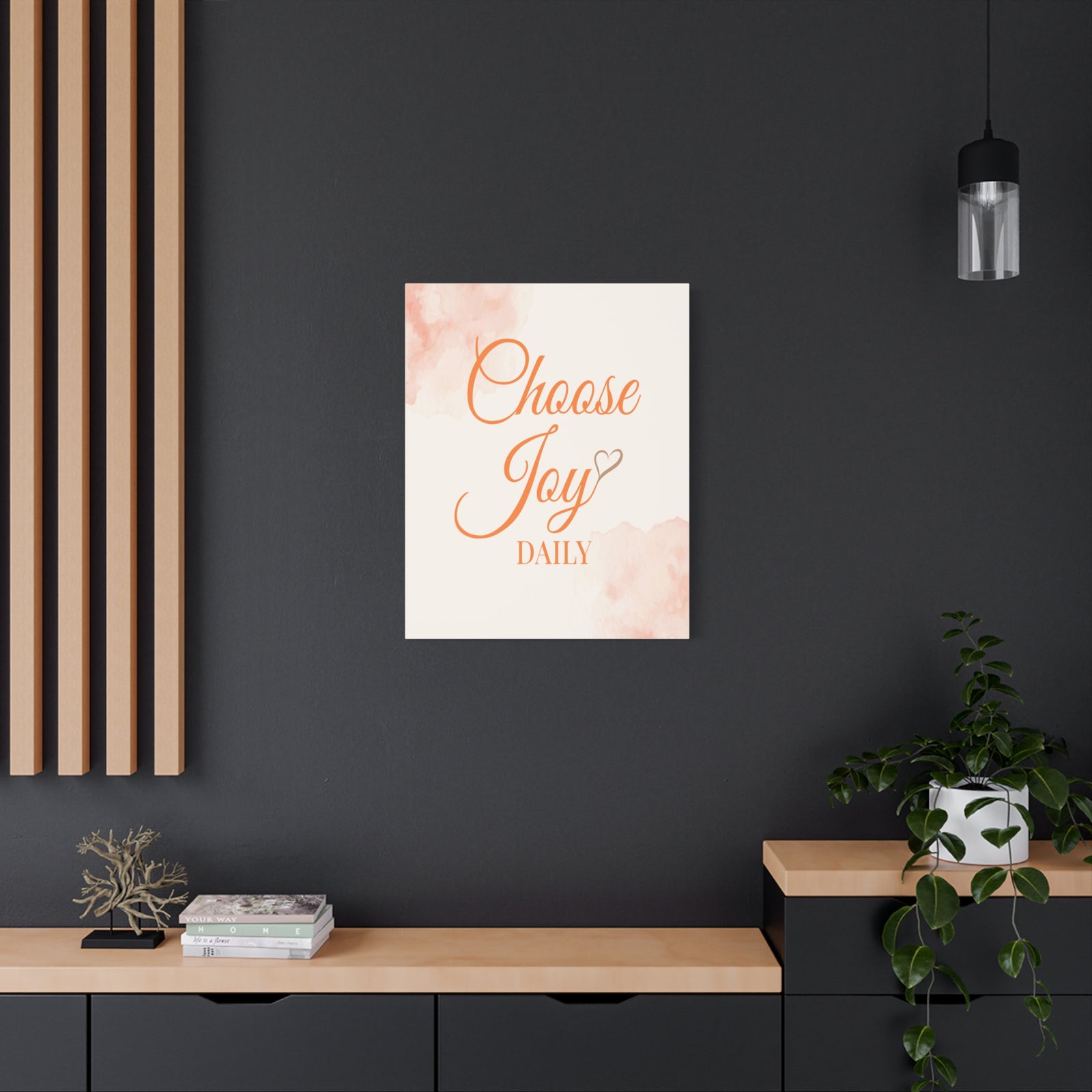 Choose Joy Daily Inspirational Motivational Quote Canvas Wall Art for Home Decor Ready-to-Hang-Express Your Love Gifts