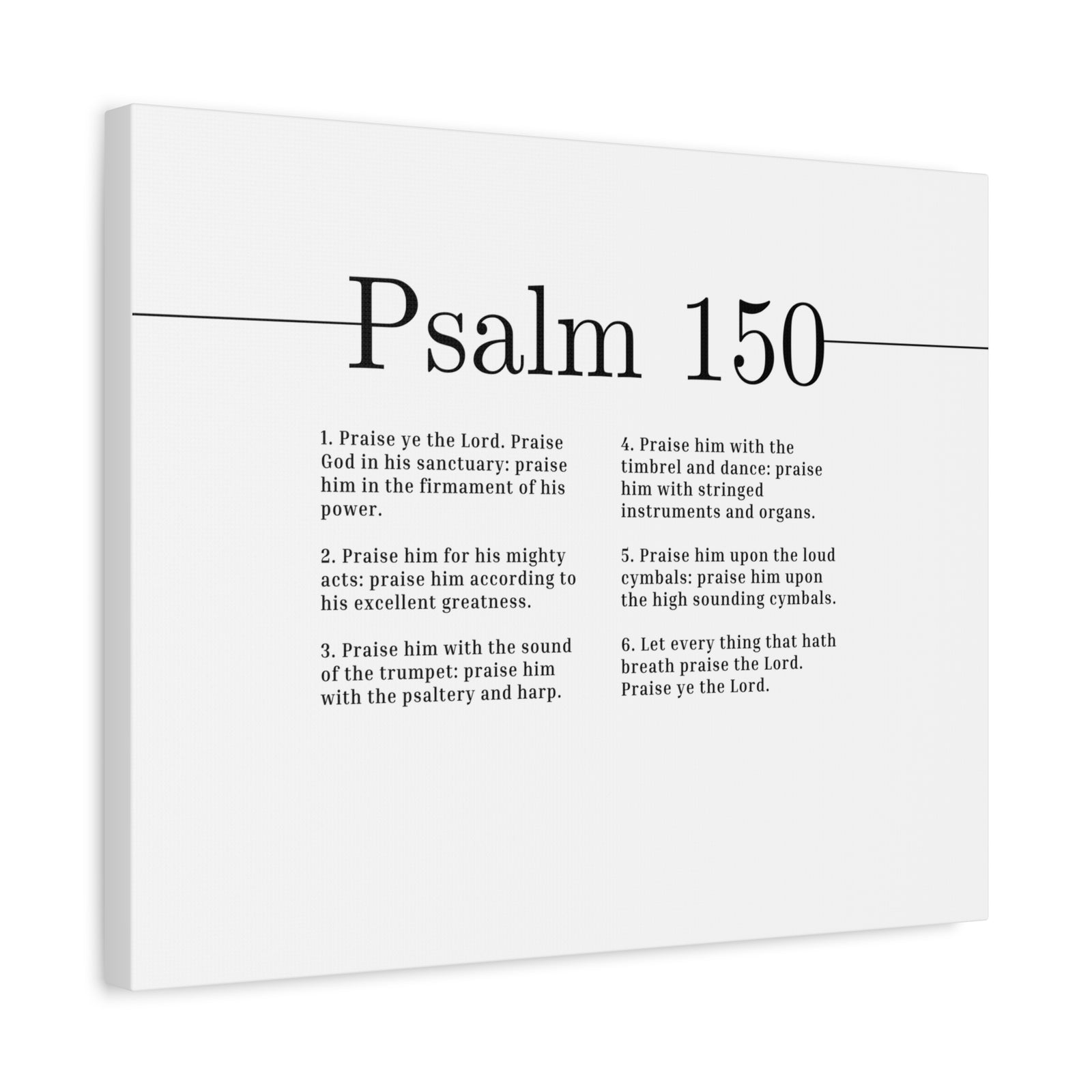 Scripture Canvas Praise Ye The Lord Psalm 150 Christian Wall Art Bible Verse Print Ready to Hang-Express Your Love Gifts