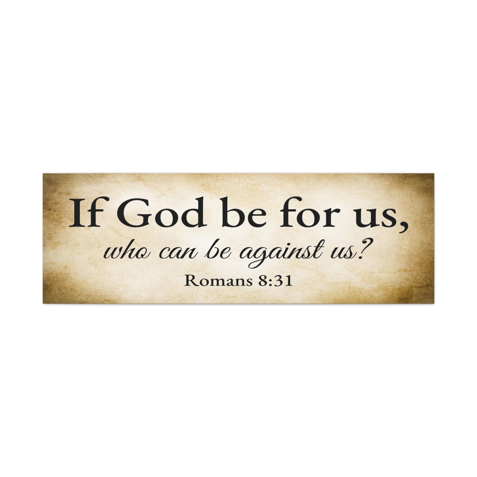 Scripture Walls Romans 8:31 Gold Bible Verse Canvas Christian Wall Art Ready to Hang Unframed-Express Your Love Gifts