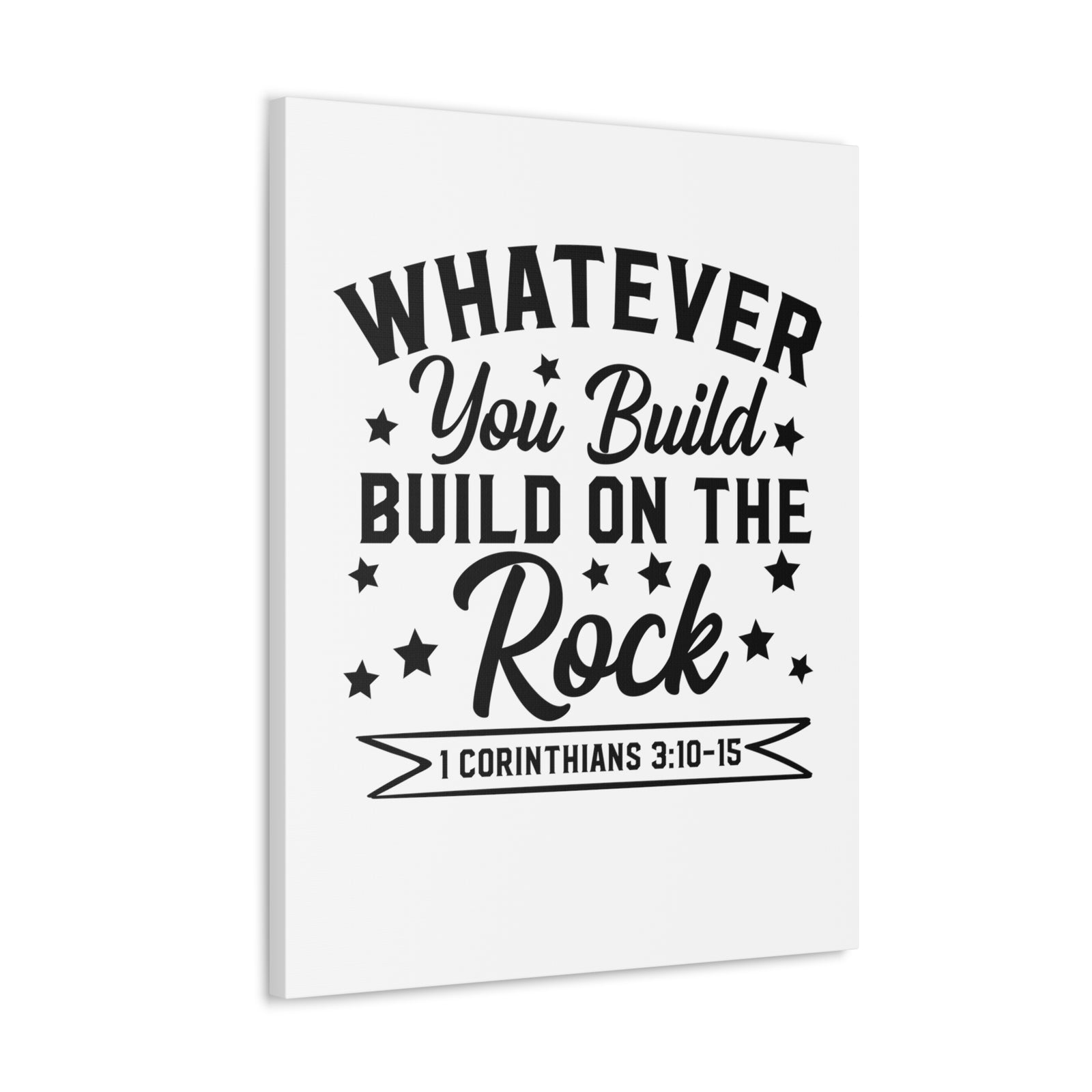 Scripture Walls 1 Corinthians 3:10-15 Build on The Rock Bible Verse Canvas Christian Wall Art Ready to Hang Unframed-Express Your Love Gifts