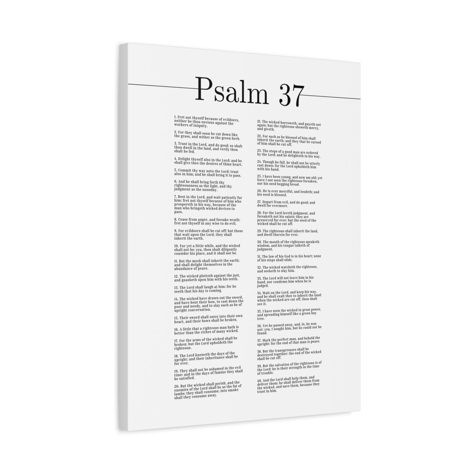 Scripture Canvas The Salvation Of The Righteous Psalm 37 Christian Wall Art Bible Verse Print Ready to Hang-Express Your Love Gifts