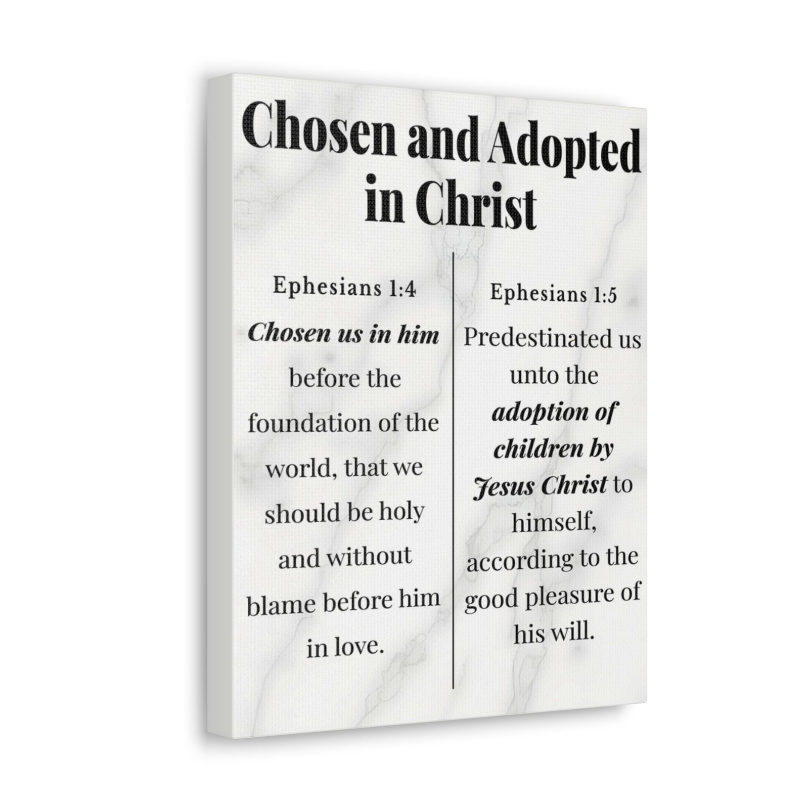 Scripture Walls Chosen and Adopted in Christ Ephesians 1:4-5 Bible Verse Canvas Christian Wall Art Ready to Hang Unframed-Express Your Love Gifts