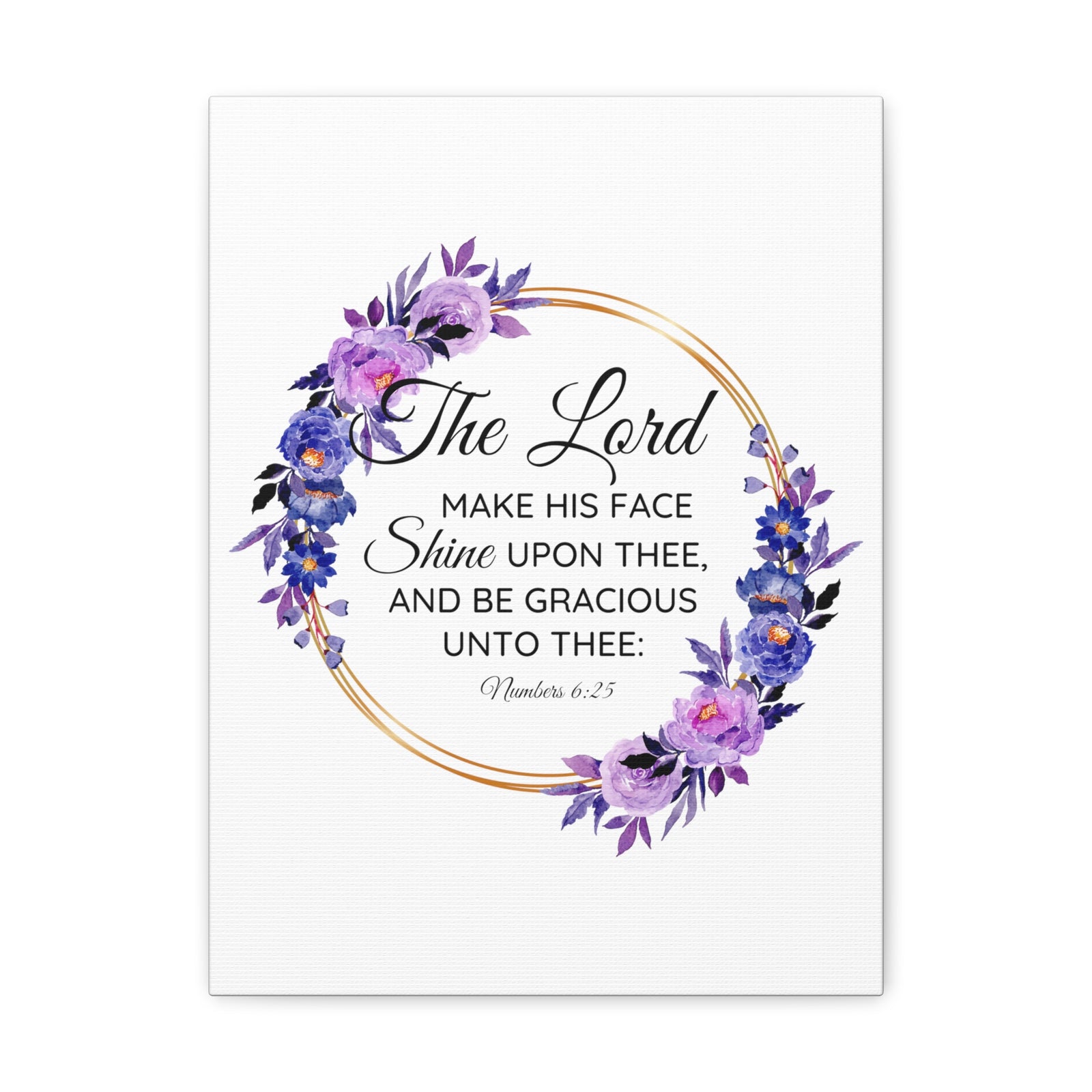 Scripture Walls Numbers 6:25 Shine Upon Thee Bible Verse Canvas Christian Wall Art Ready to Hang Unframed-Express Your Love Gifts