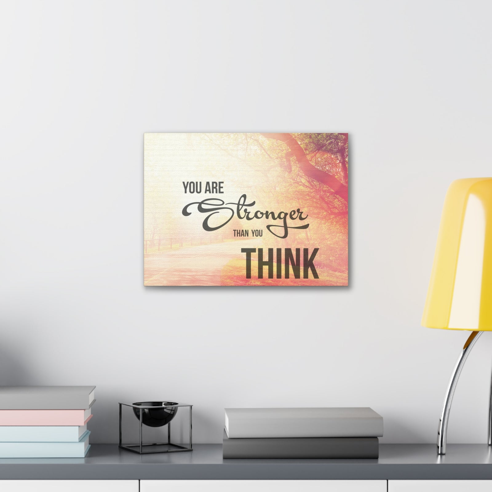 Inspirational Quote Canvas You Are Stronger Than You Think Wall Art Motivational Motto Inspiring Prints Artwork Decor Ready to Hang-Express Your Love Gifts