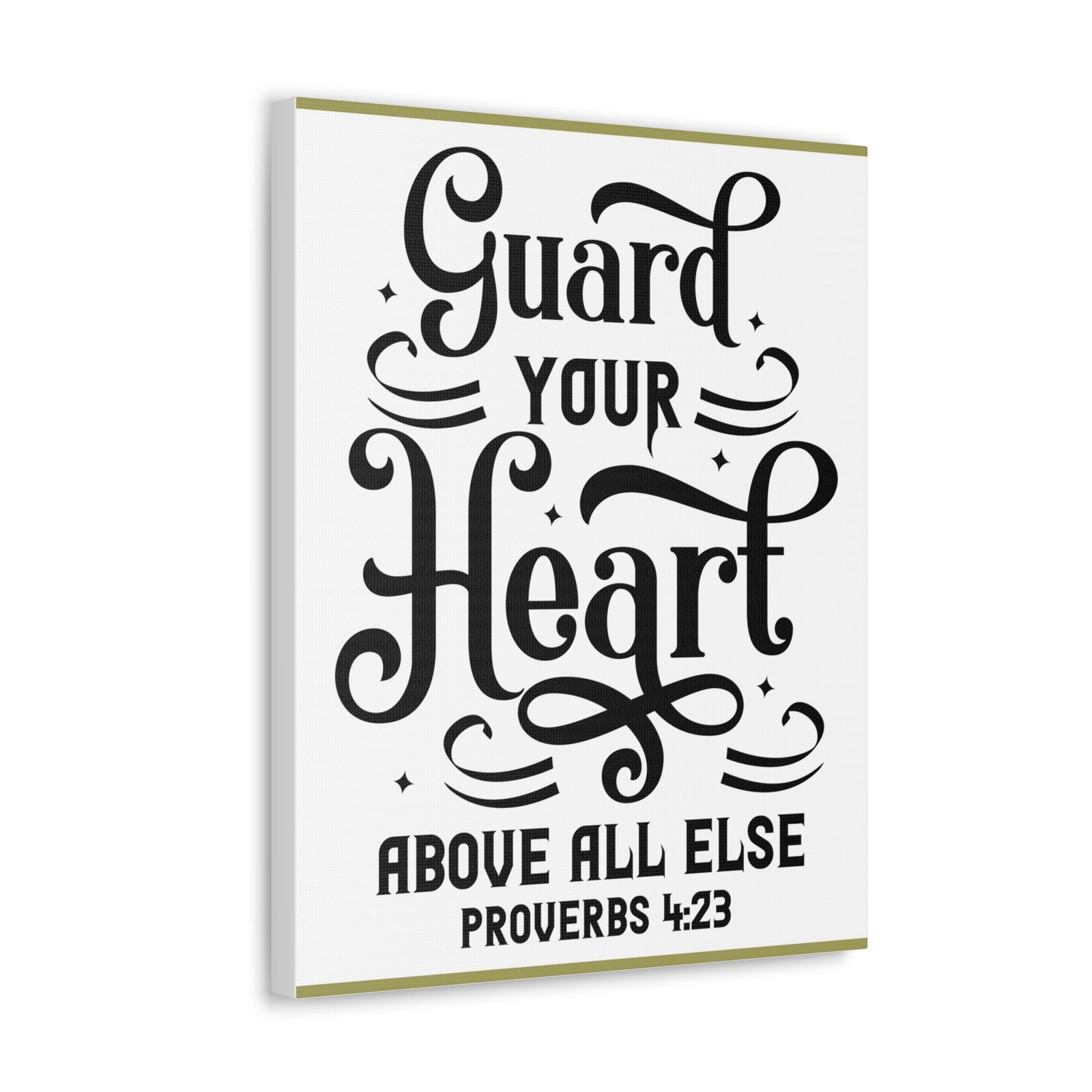 Scripture Canvas Guard Your Heart Above All Else Proverbs 4:23 Christian Wall Art Bible Verse Print Ready To Hang-Express Your Love Gifts