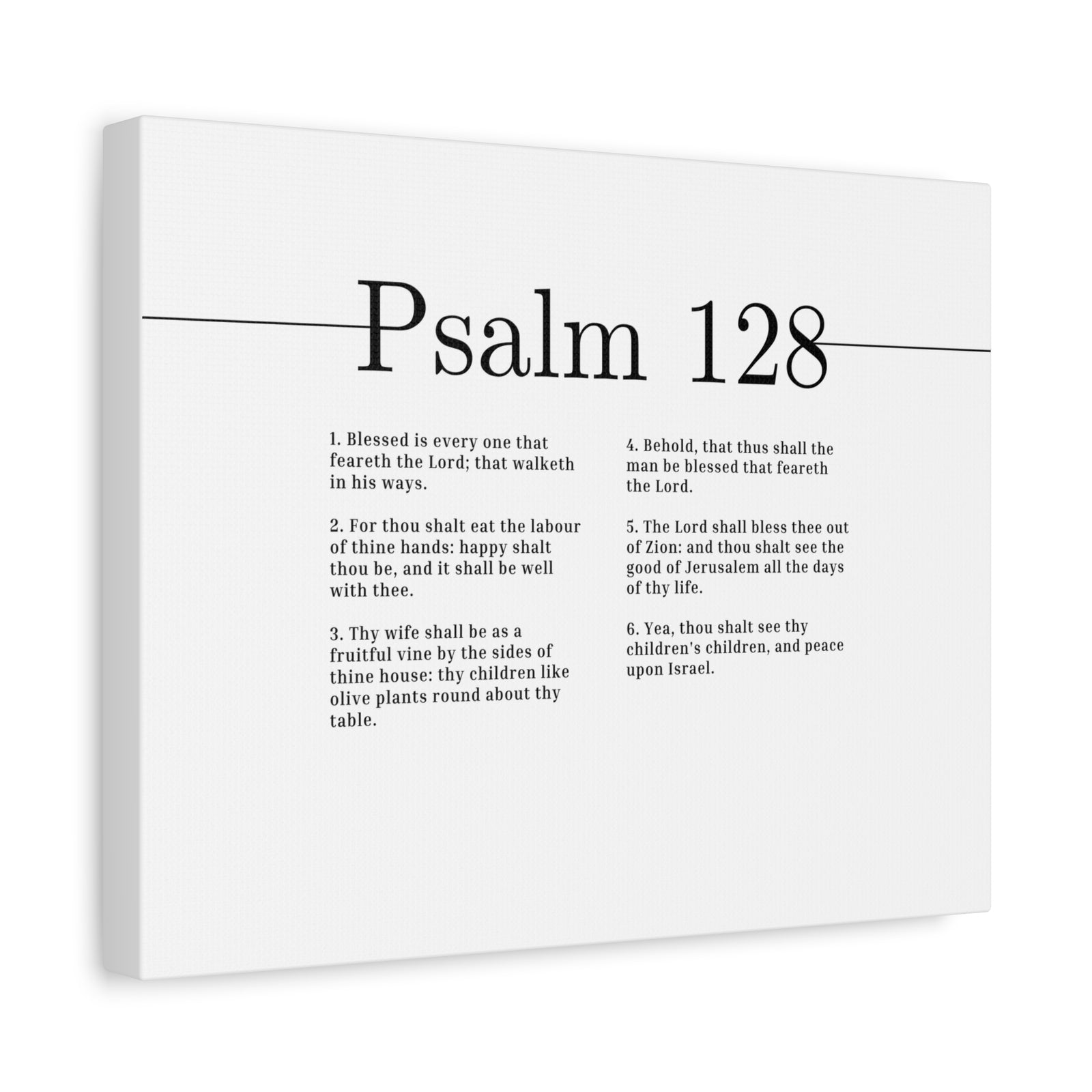 Scripture Canvas Blessed Is Every One Psalm 128 Christian Wall Art Bible Verse Print Ready to Hang-Express Your Love Gifts