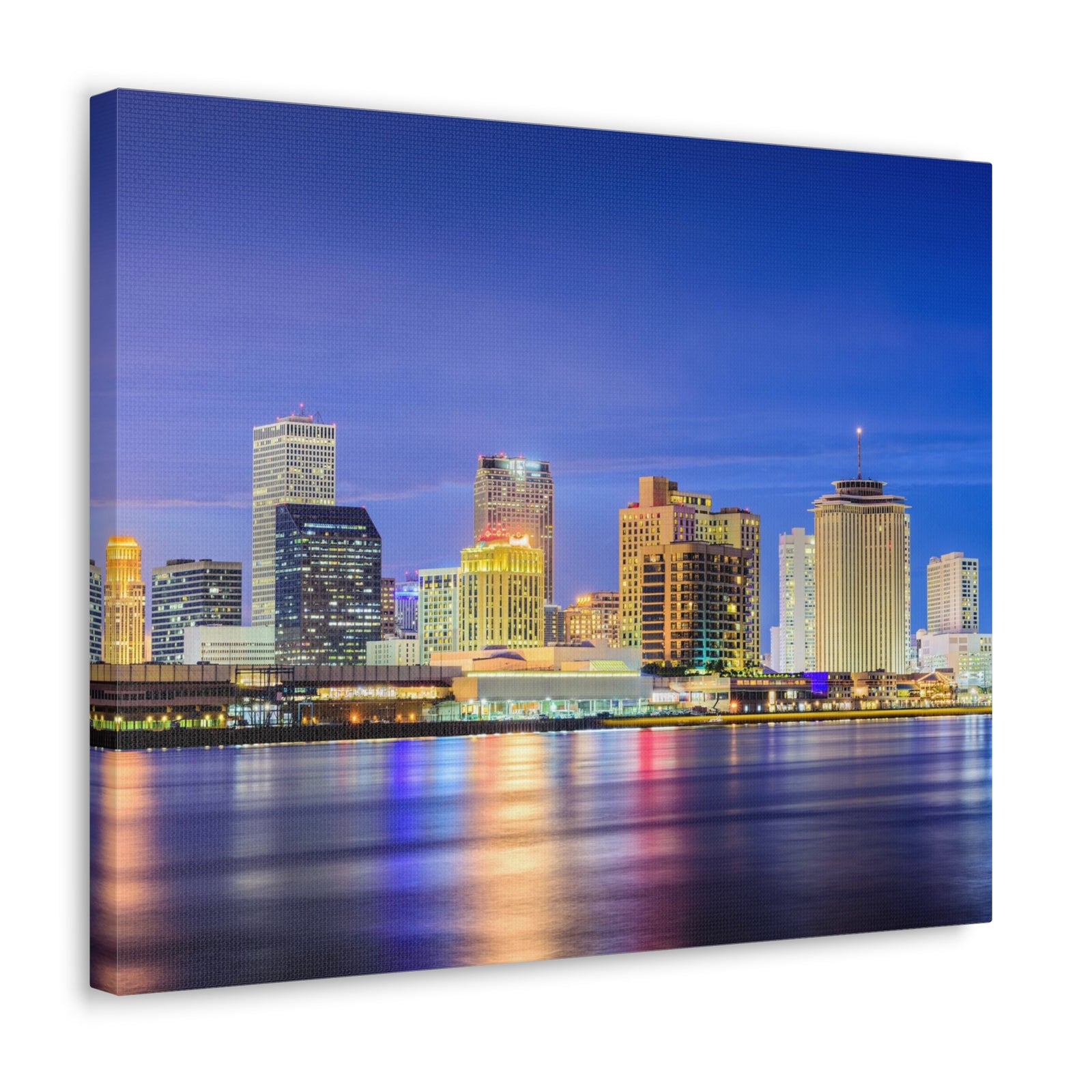 New Orleans Night Skyline Canvas Artwork High-Quality Breathtaking Stunning Cityscape for Home Decor Ready to Hang-Express Your Love Gifts