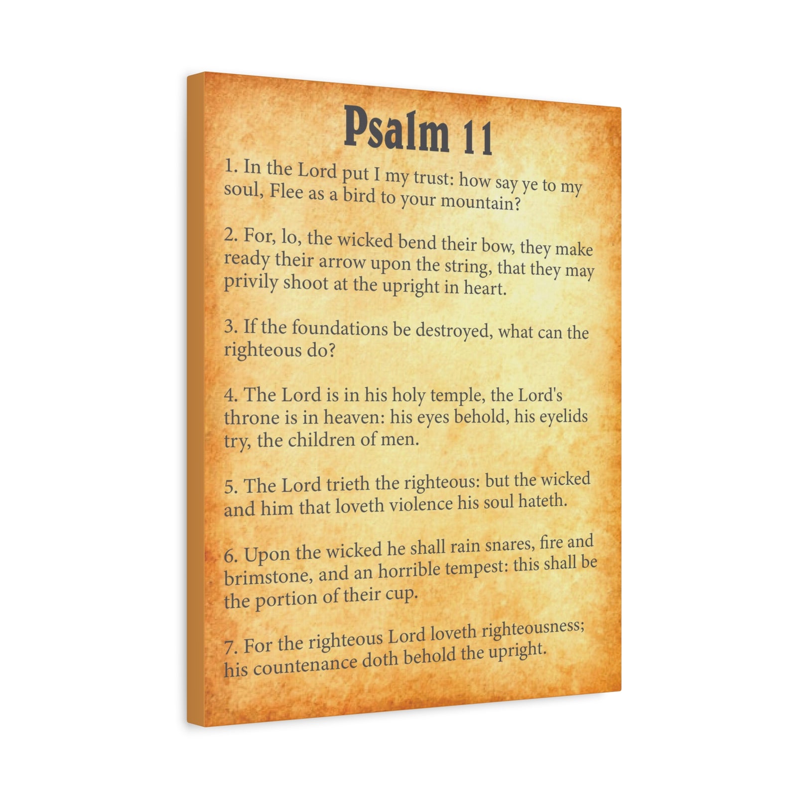 Scripture Walls Psalm 11 Gold Bible Chapter Canvas Christian Wall Art Ready to Hang-Express Your Love Gifts