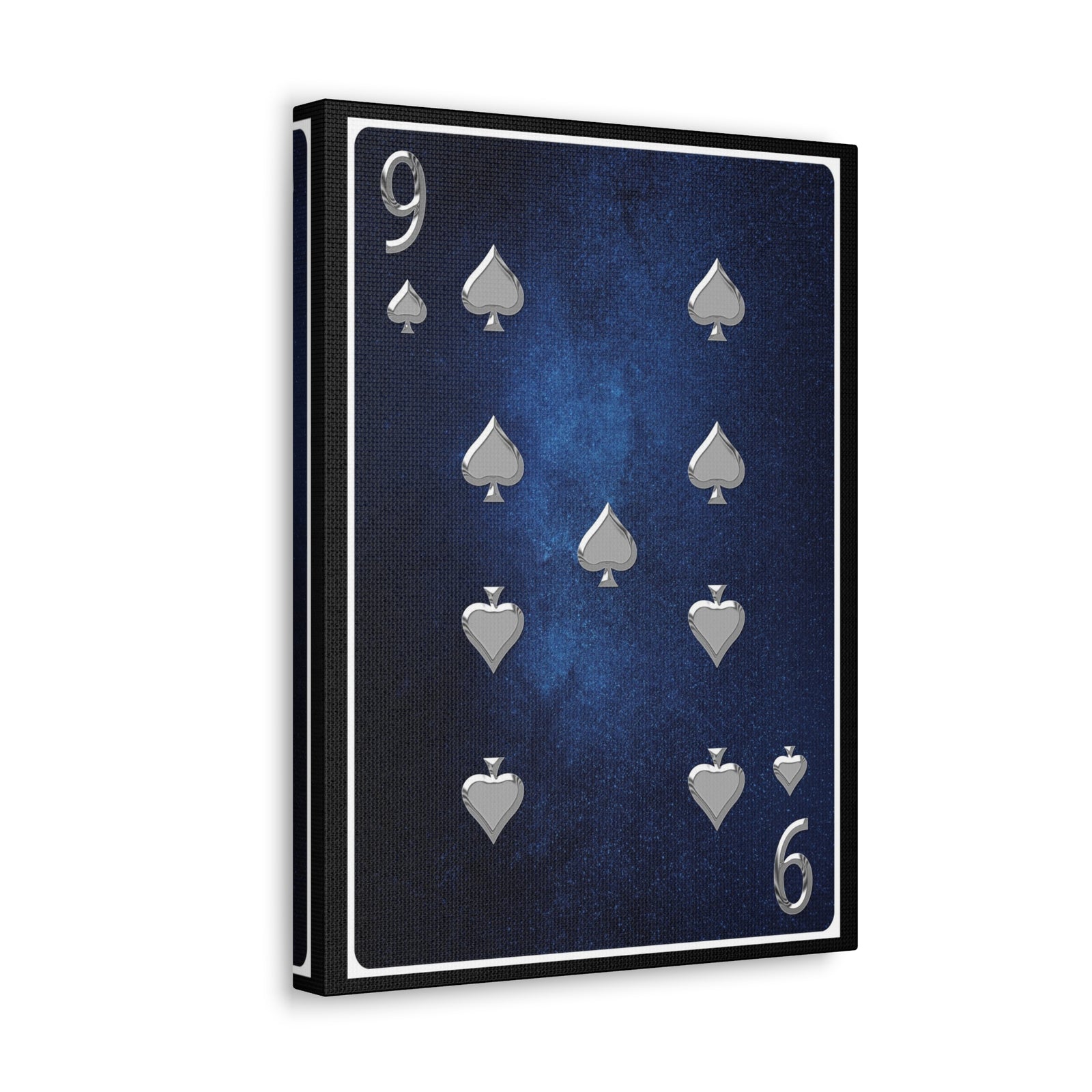 Nine Of Spades Space Background Playing Card Canvas Wall Art for Home Decor Ready-to-Hang-Express Your Love Gifts