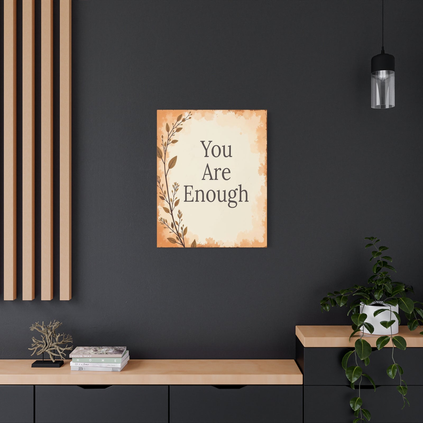 You Are Enough Inspirational Motivational Quote Canvas Wall Art for Home Decor Ready-to-Hang-Express Your Love Gifts