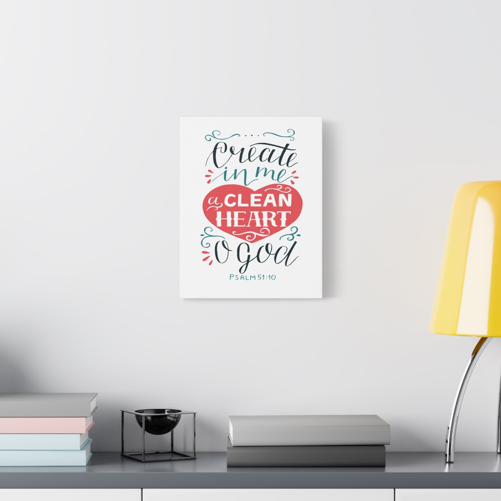 Scripture Walls Clean Heart O God Psalm 51:10 Bible Verse Canvas Christian Wall Art Ready to Hang-Express Your Love Gifts