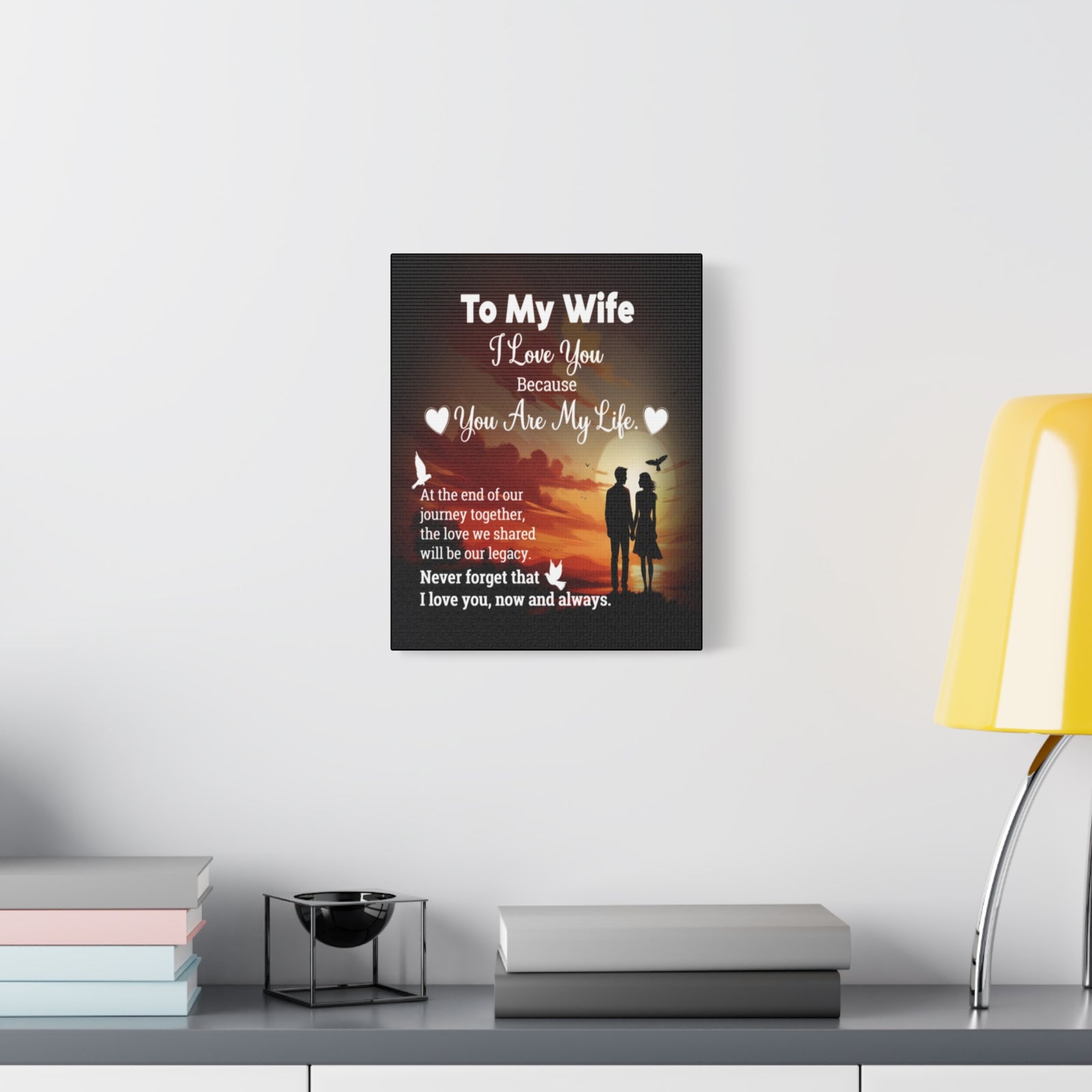 To My Wife Sunset Romance Canvas Wall Art - Heartfelt Gift of Love & Legacy-Express Your Love Gifts
